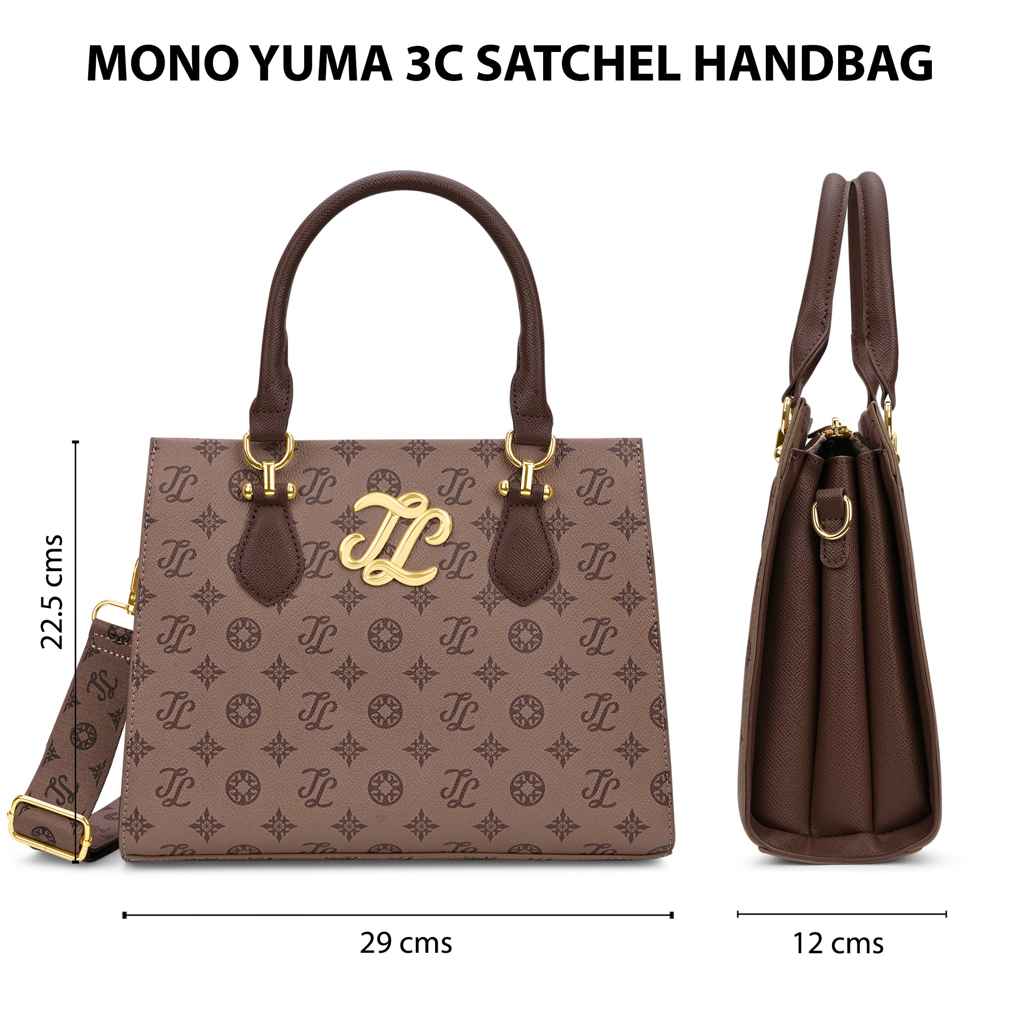 Mono Yuma 3 Compartment Medium Sling Bag Coffee