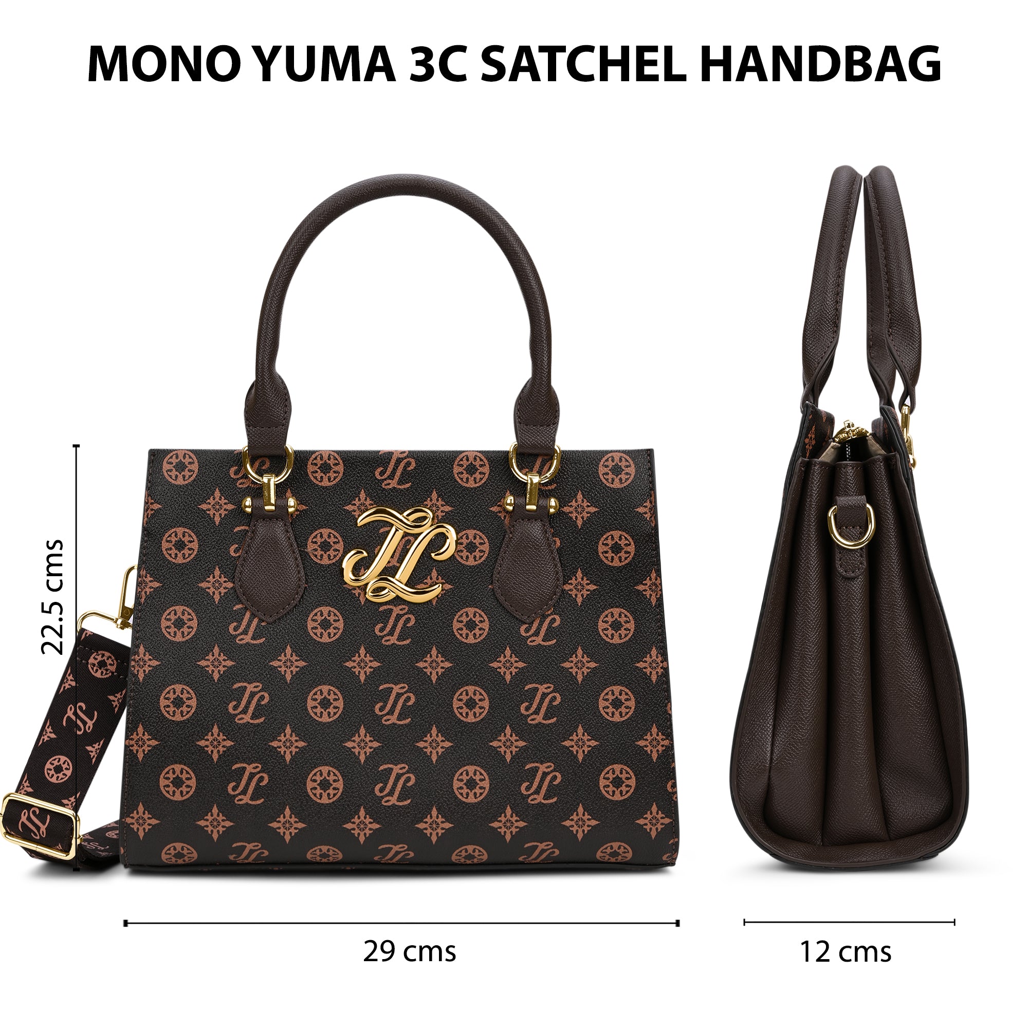 Mono Yuma 3 Compartment Medium Sling Bag Choco