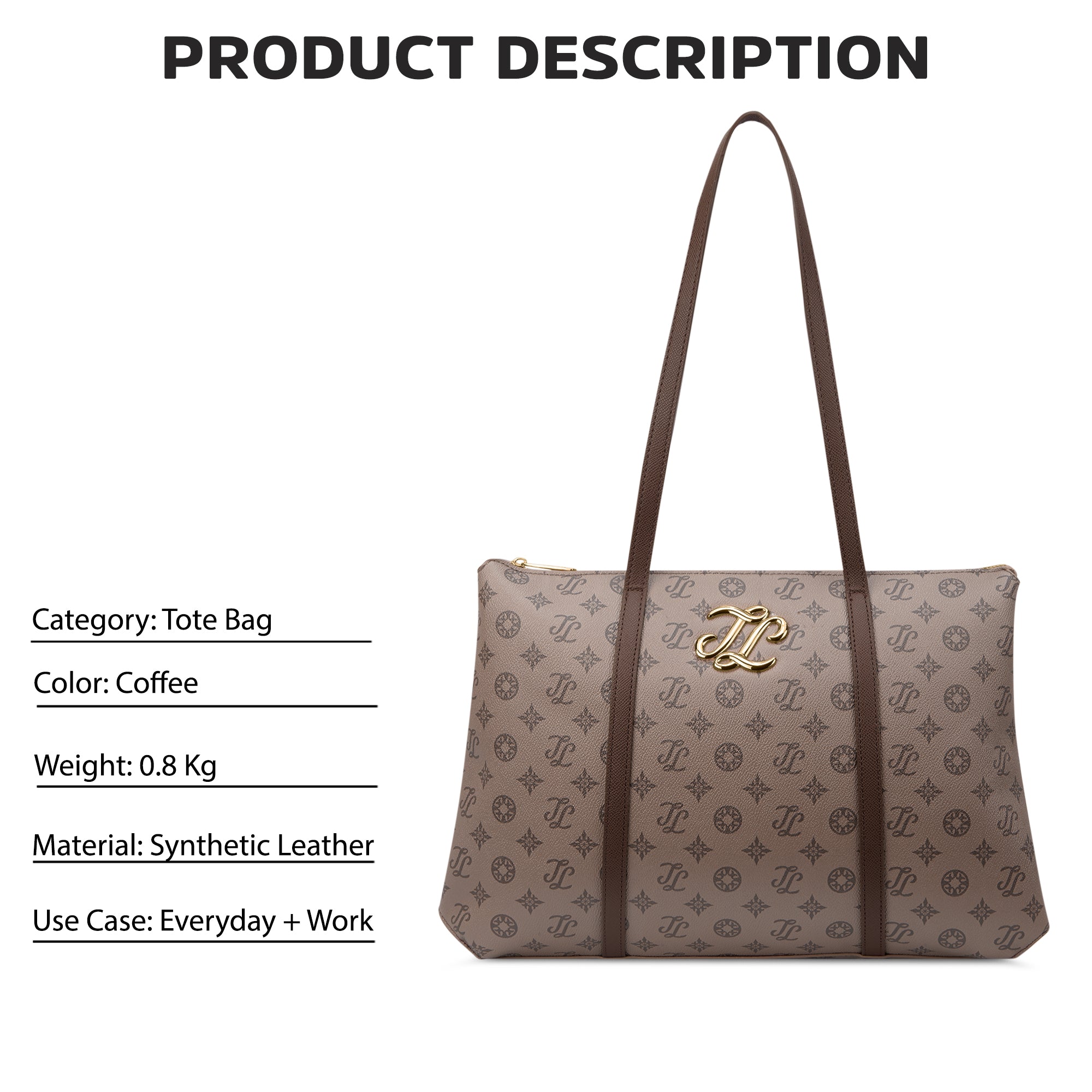 Mono Evans 3 Compartment Large Tote Bag Coffee