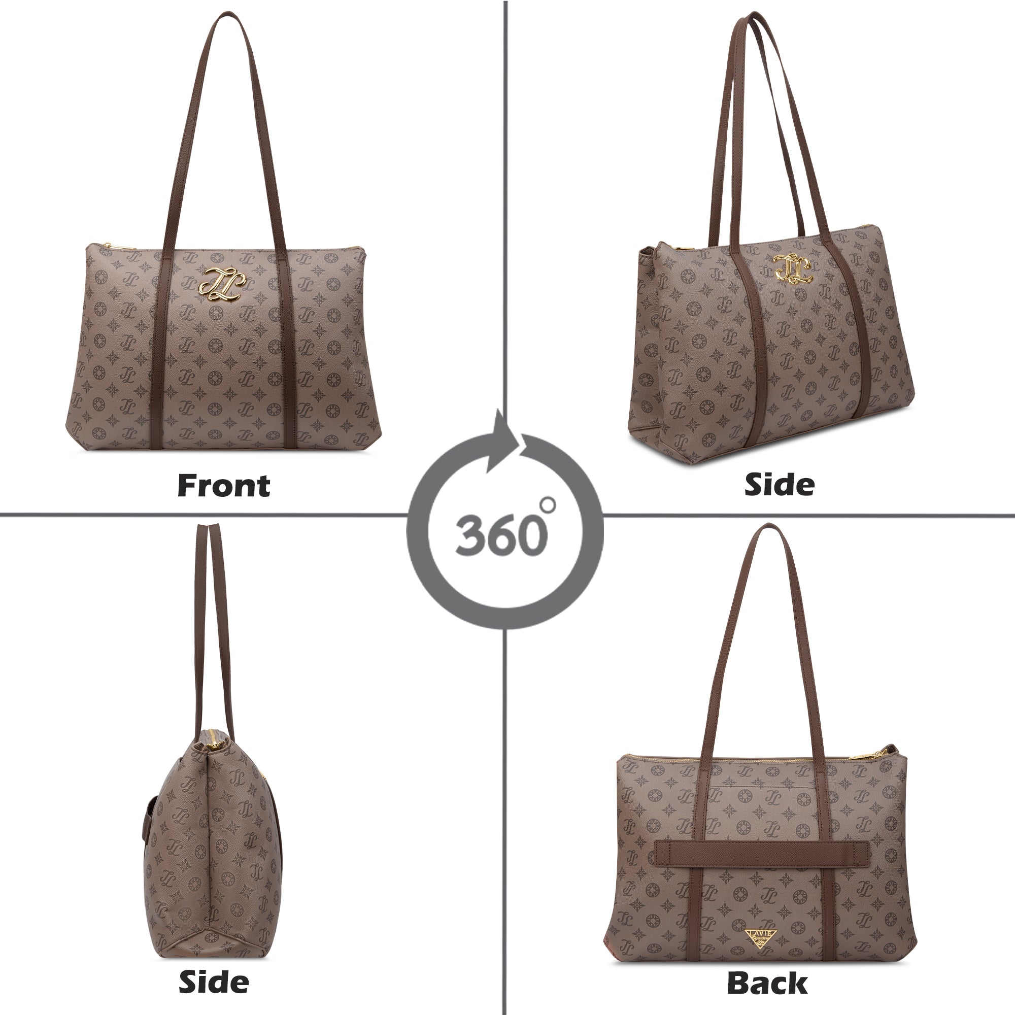Mono Evans 3 Compartment Large Tote Bag Coffee