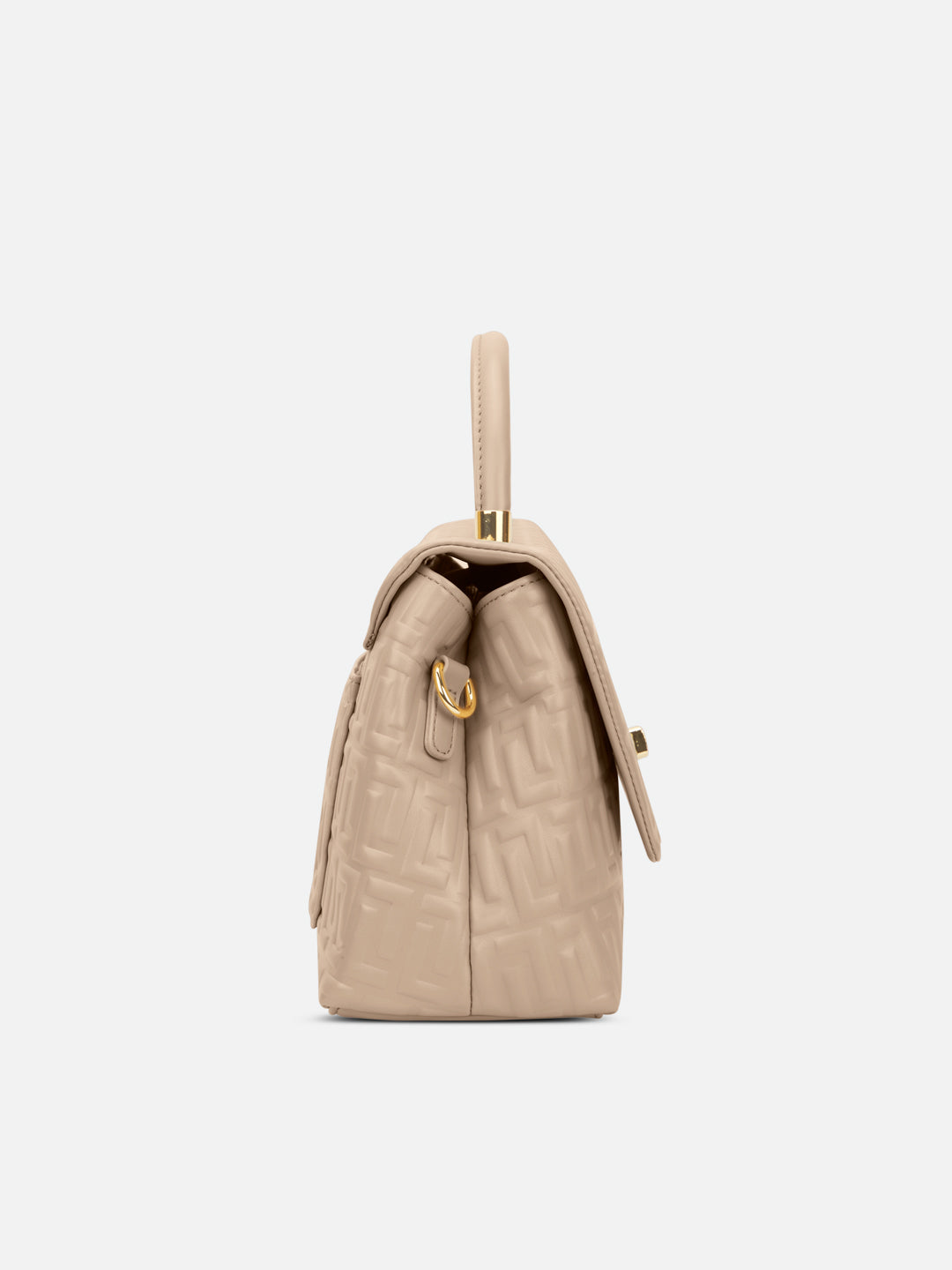 Chaney Medium Flap Satchel Bag Beige