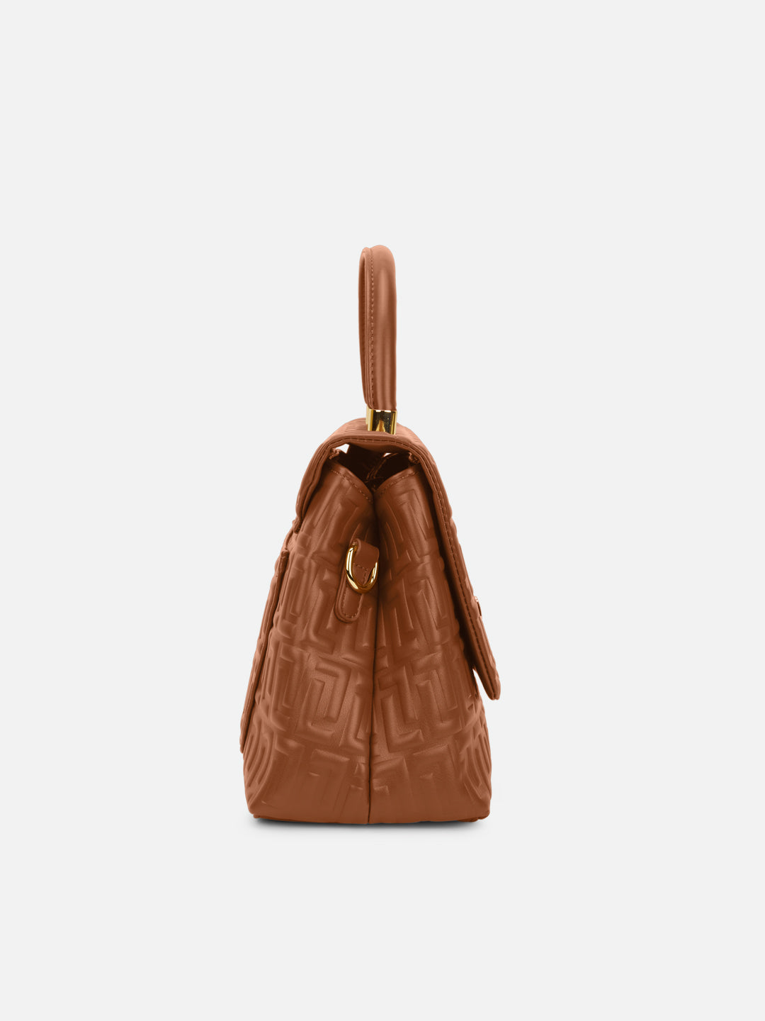Chaney Medium Flap Satchel Bag Tan