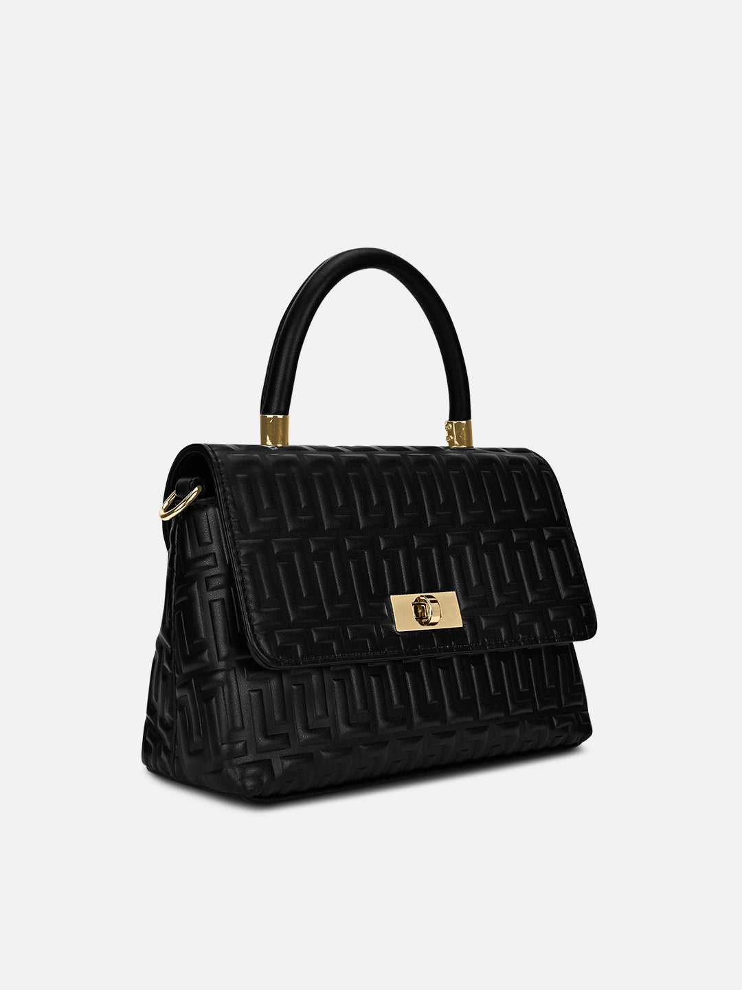 Chaney Small Flap Satchel Bag Black