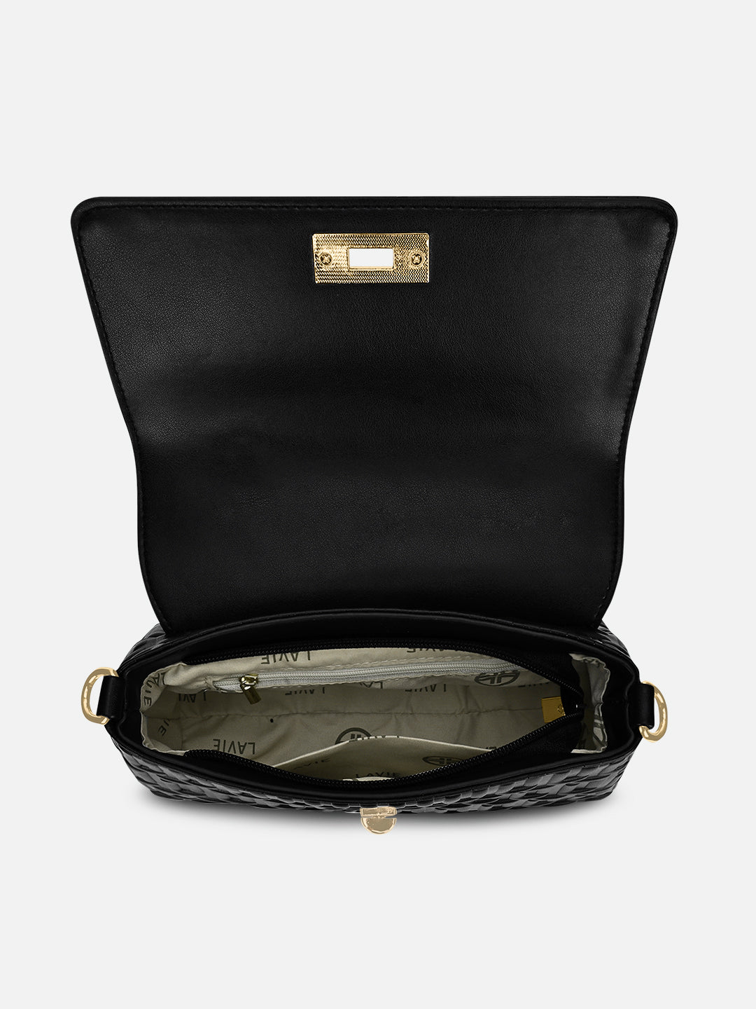 Chaney Small Flap Satchel Bag Black