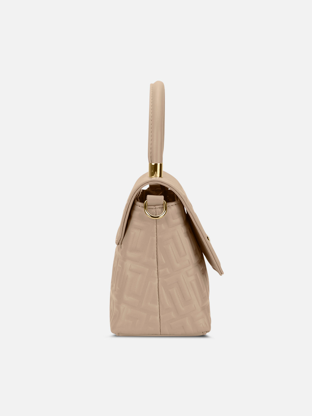 Chaney Small Flap Satchel Bag Beige