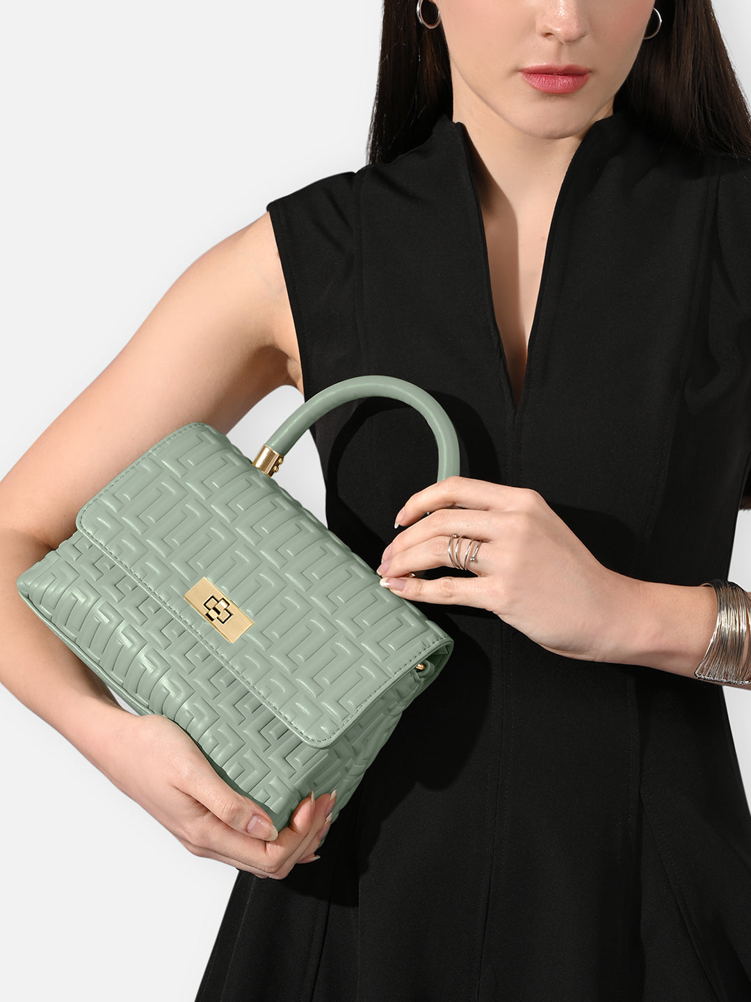 Chaney Small Flap Satchel Bag Mint