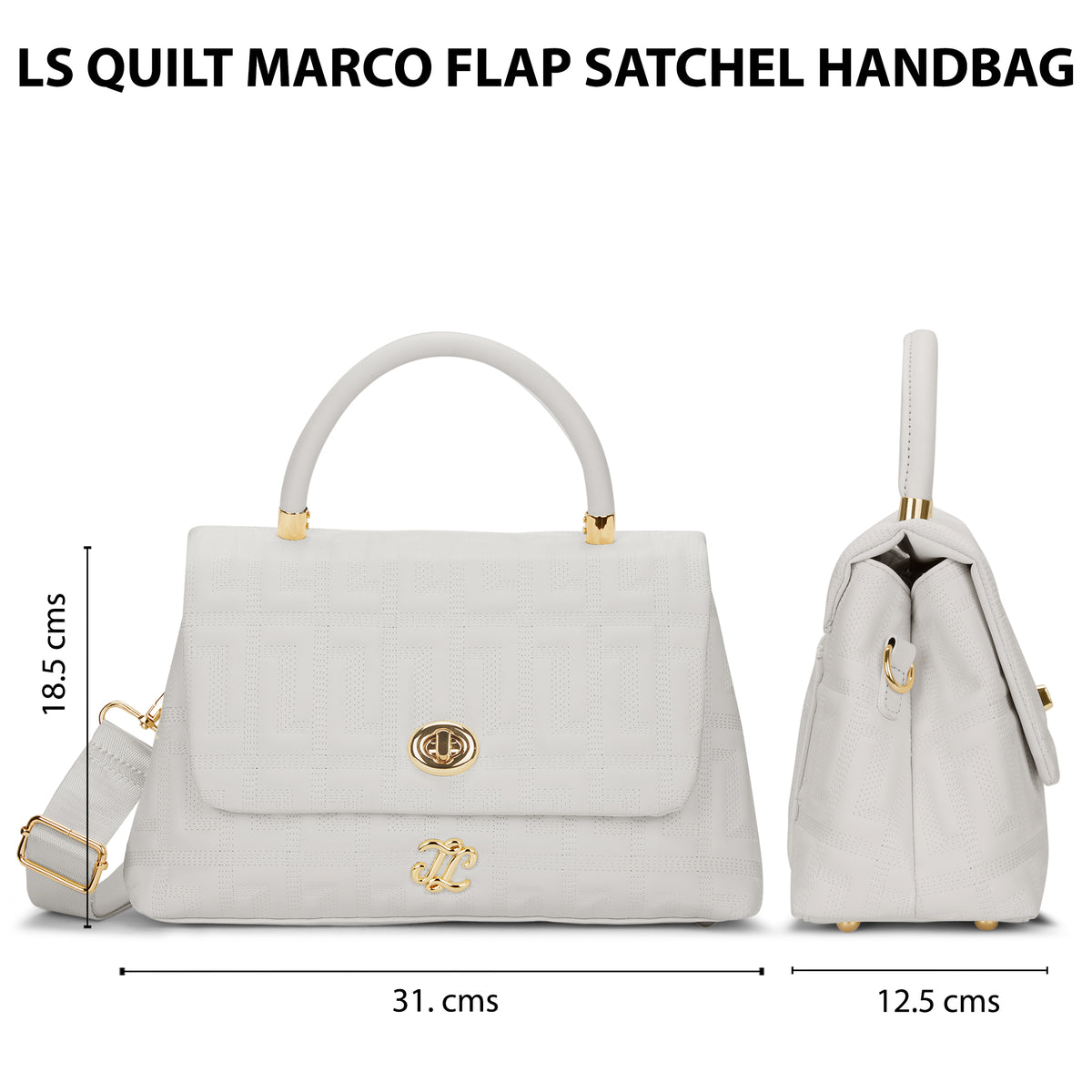 Quilt Marco Flap Medium 'S Ladies Handbag Off White