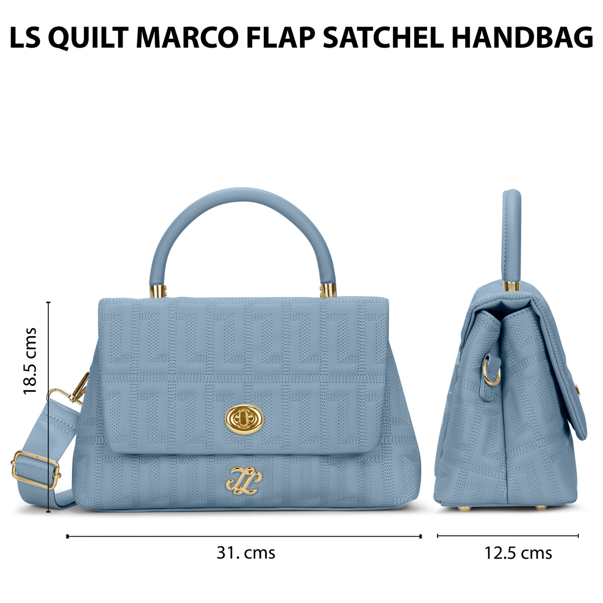 Quilt Marco Flap Medium 'S Ladies Handbag Blue Aura