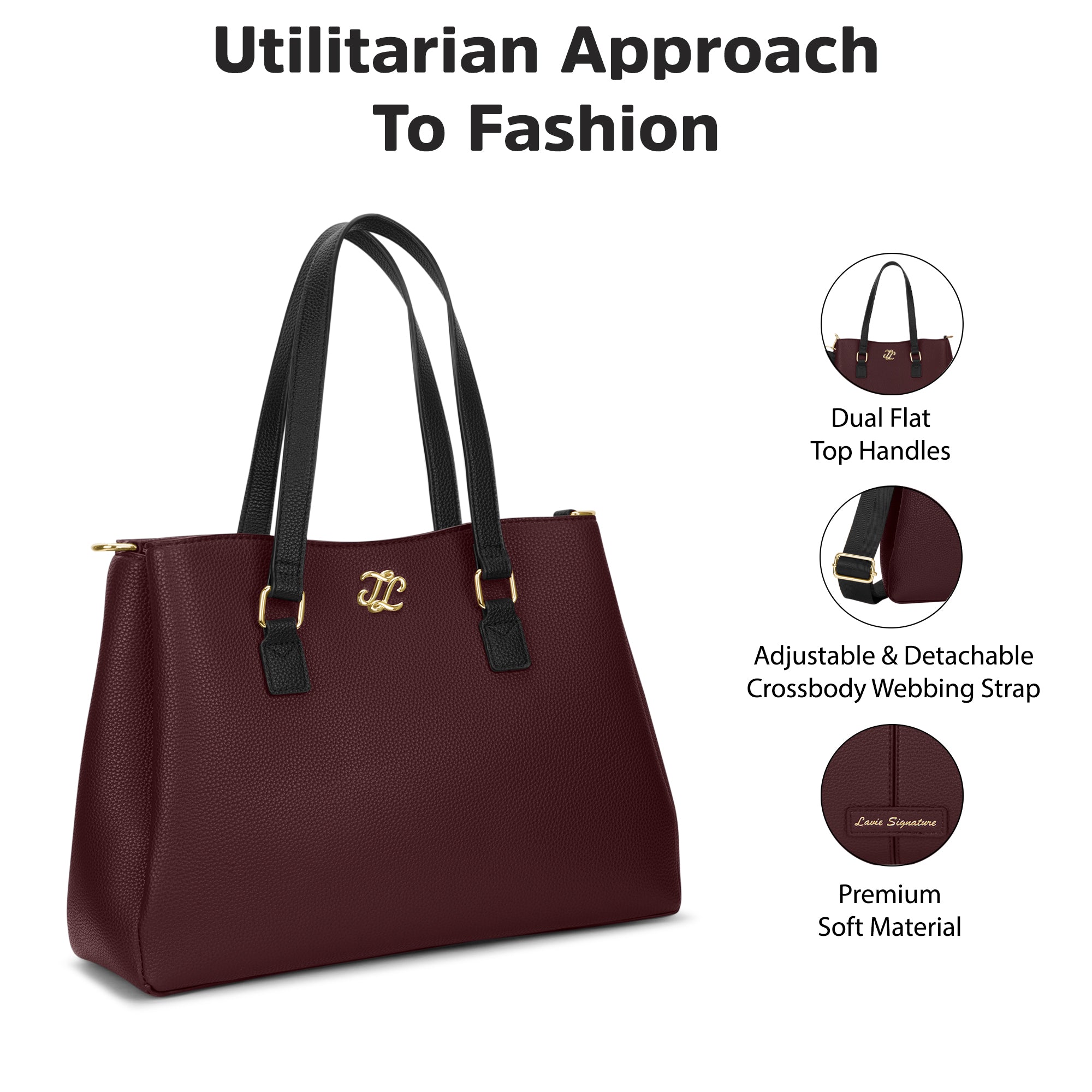 Missoula 3C Satchel Bag 'S Ladies Handbag Maroon