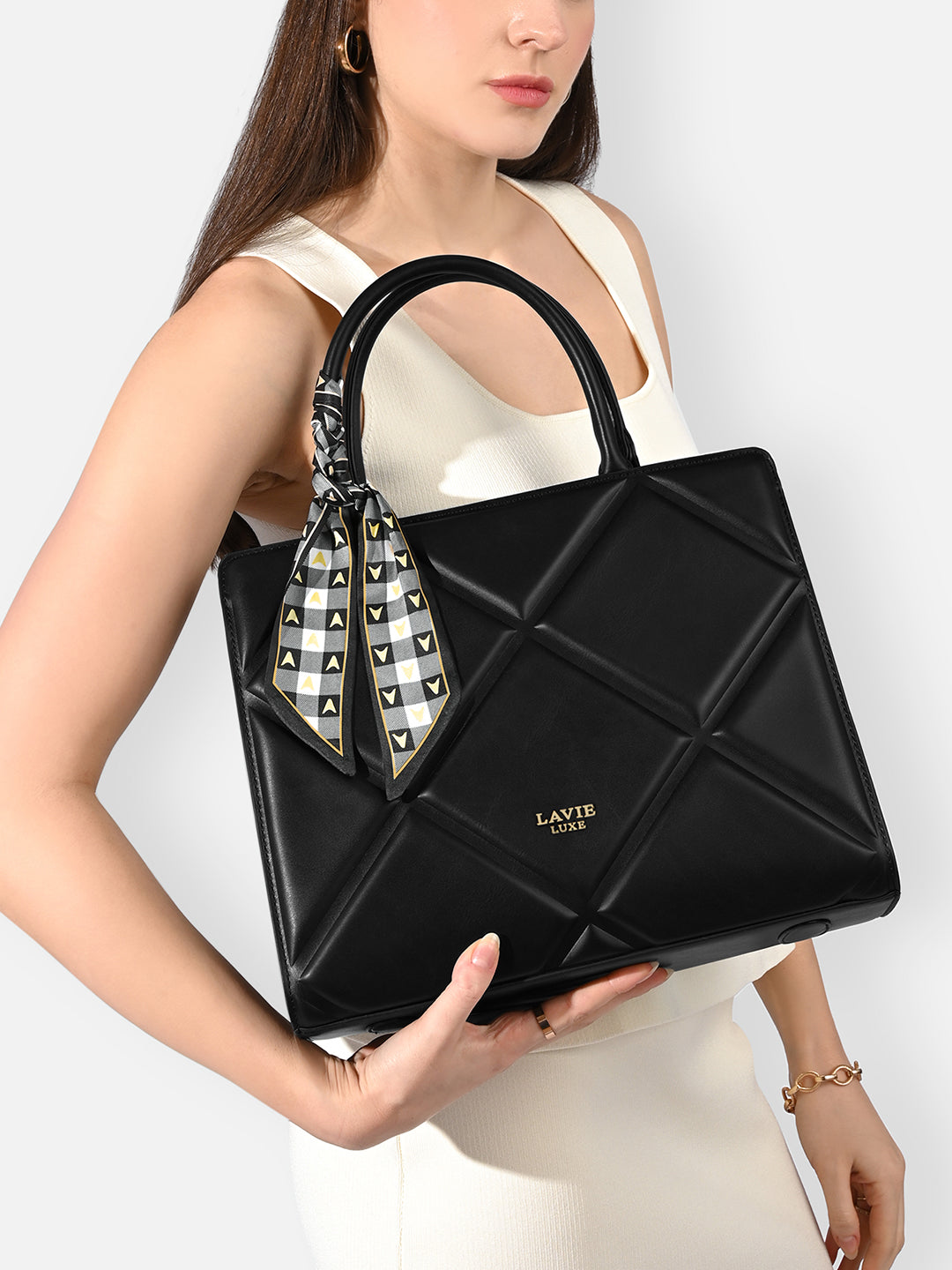 Buy Quare Large Satchel Bag Black Online – Lavie World