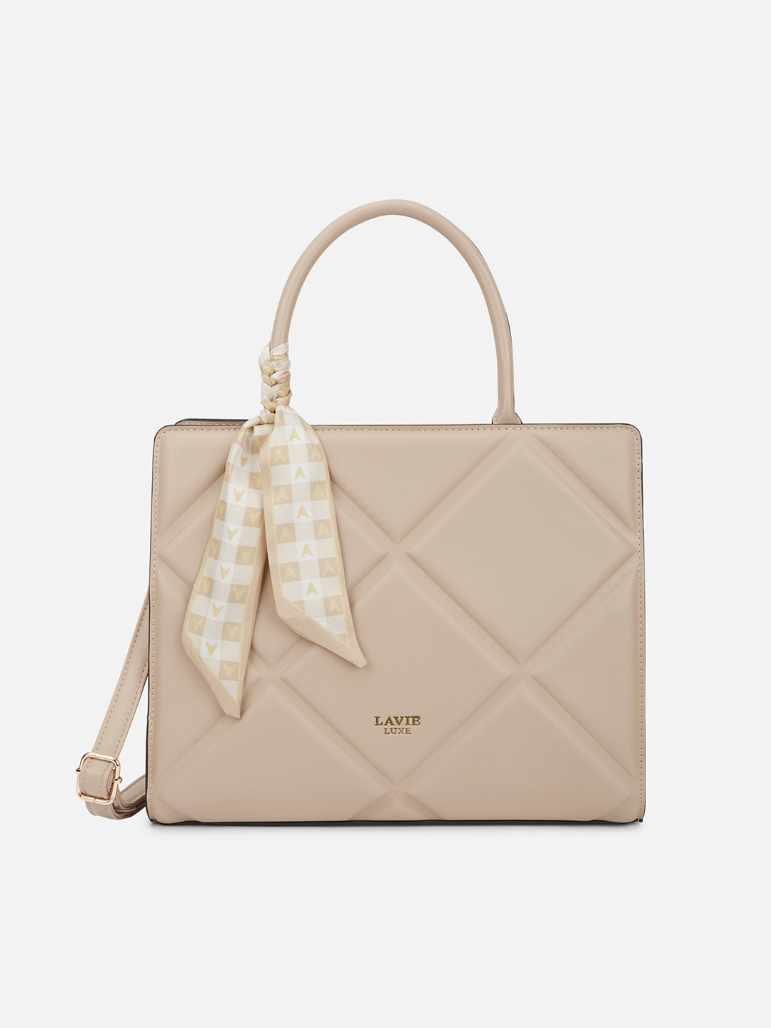 Quare Large Satchel Bag Beige