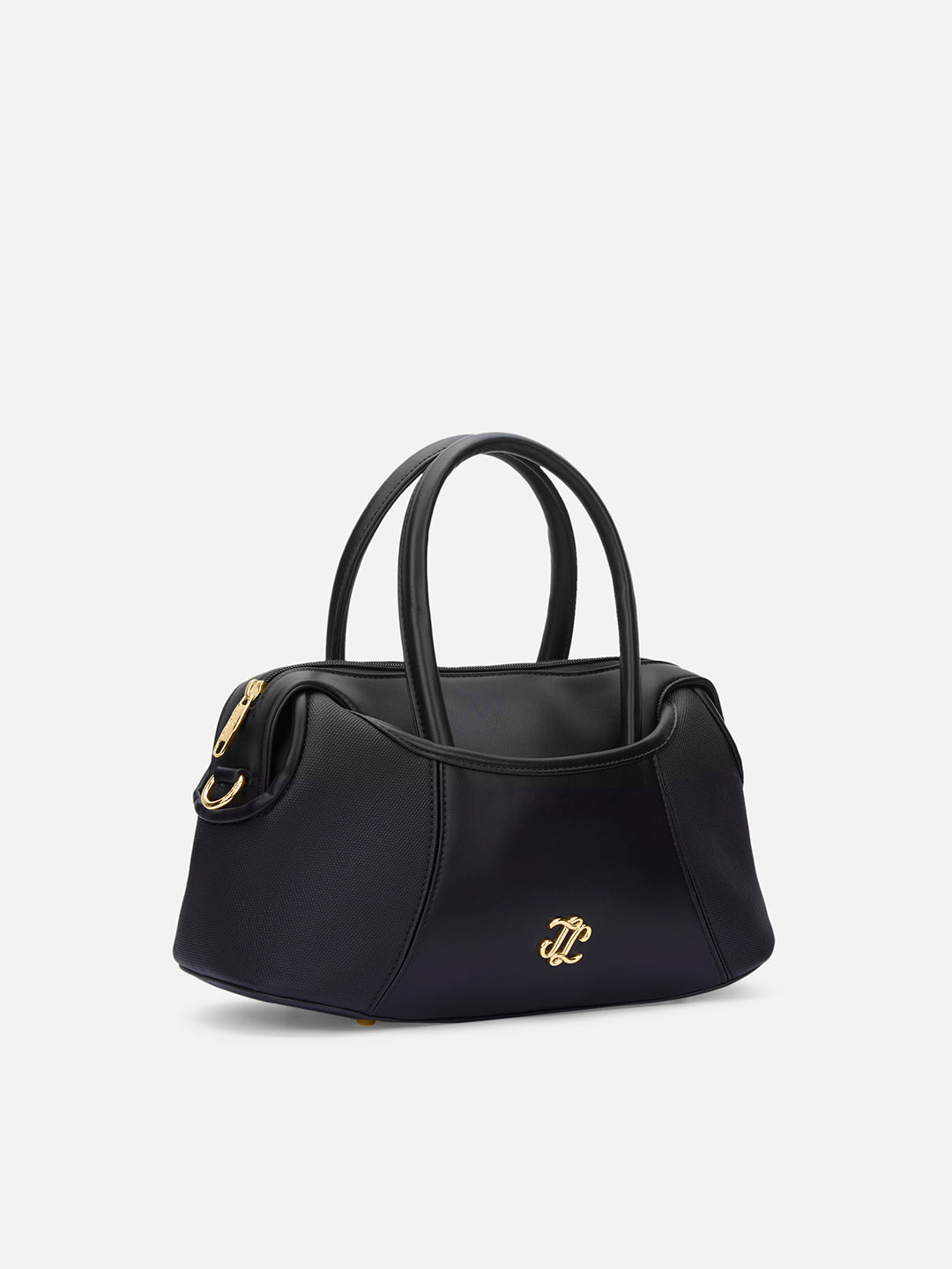 Canva Horizontal Medium Satchel Bag Black