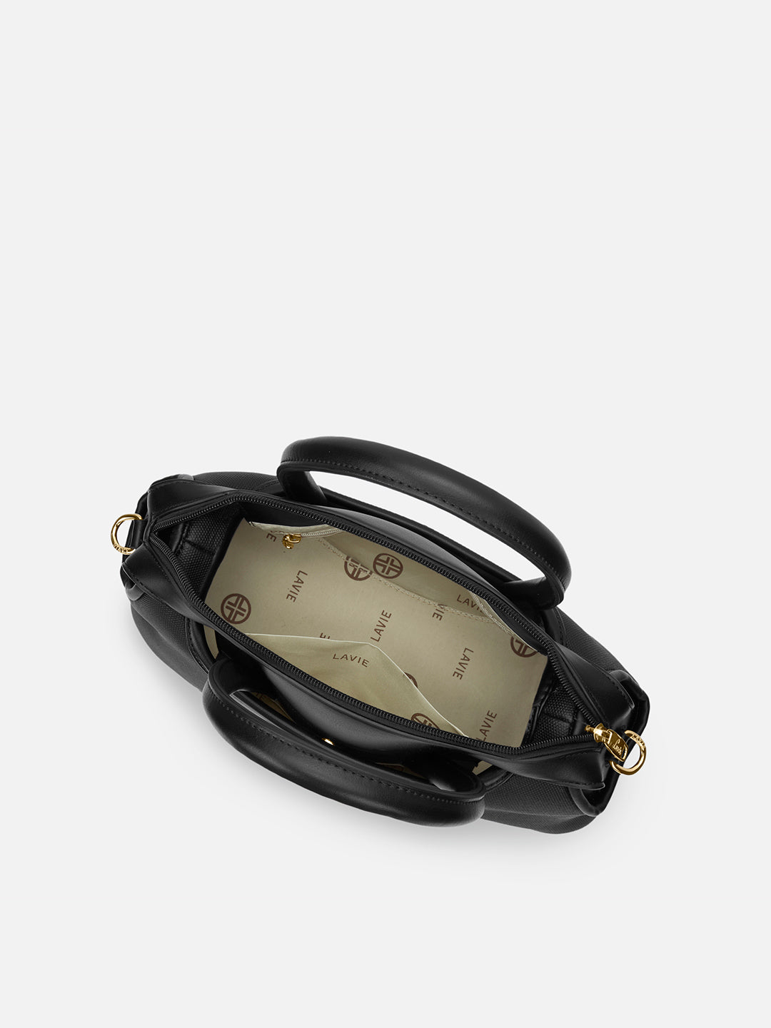Canva Horizontal Medium Satchel Bag Black