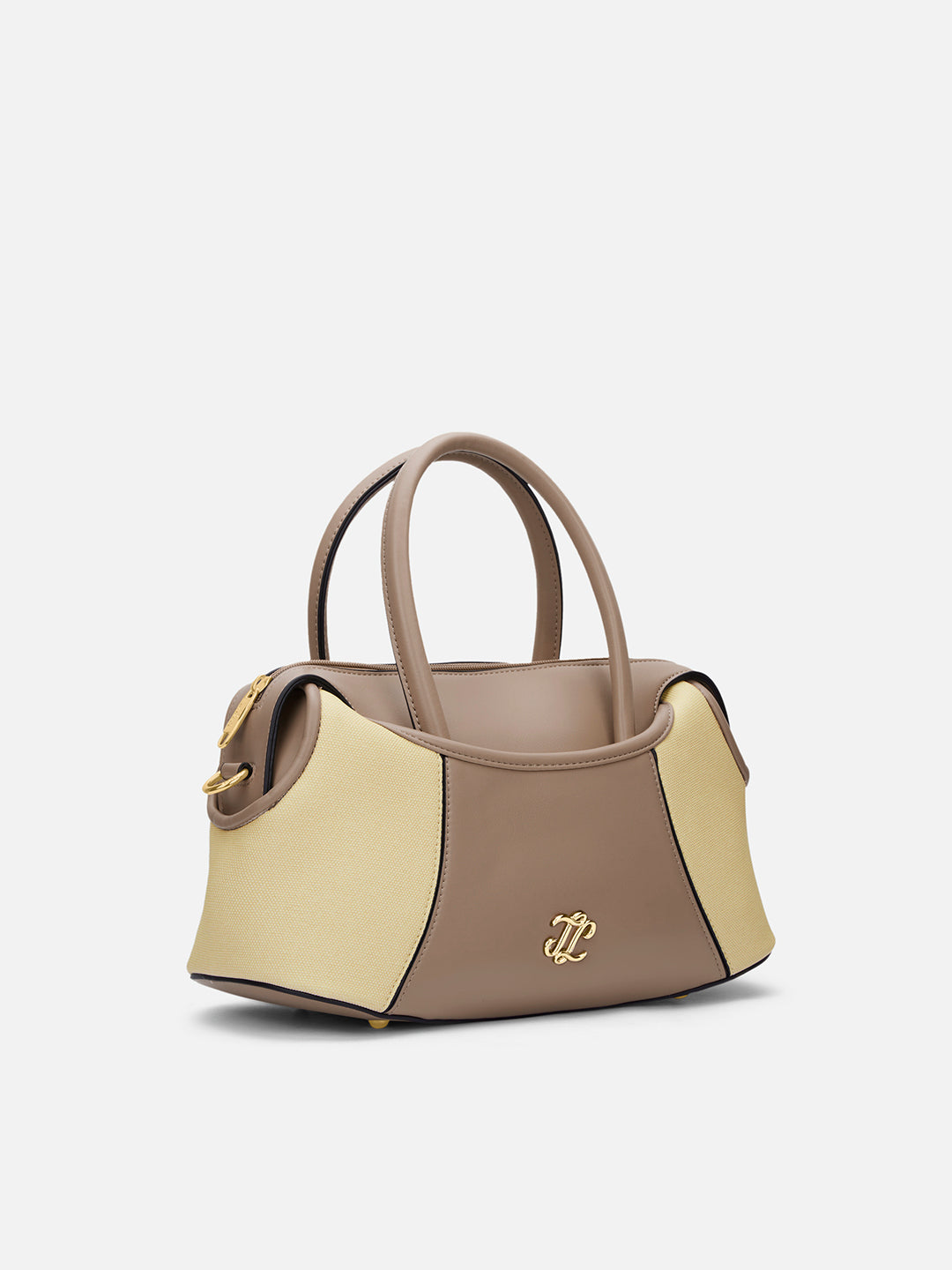 Canva Horizontal Medium Satchel Bag Beige