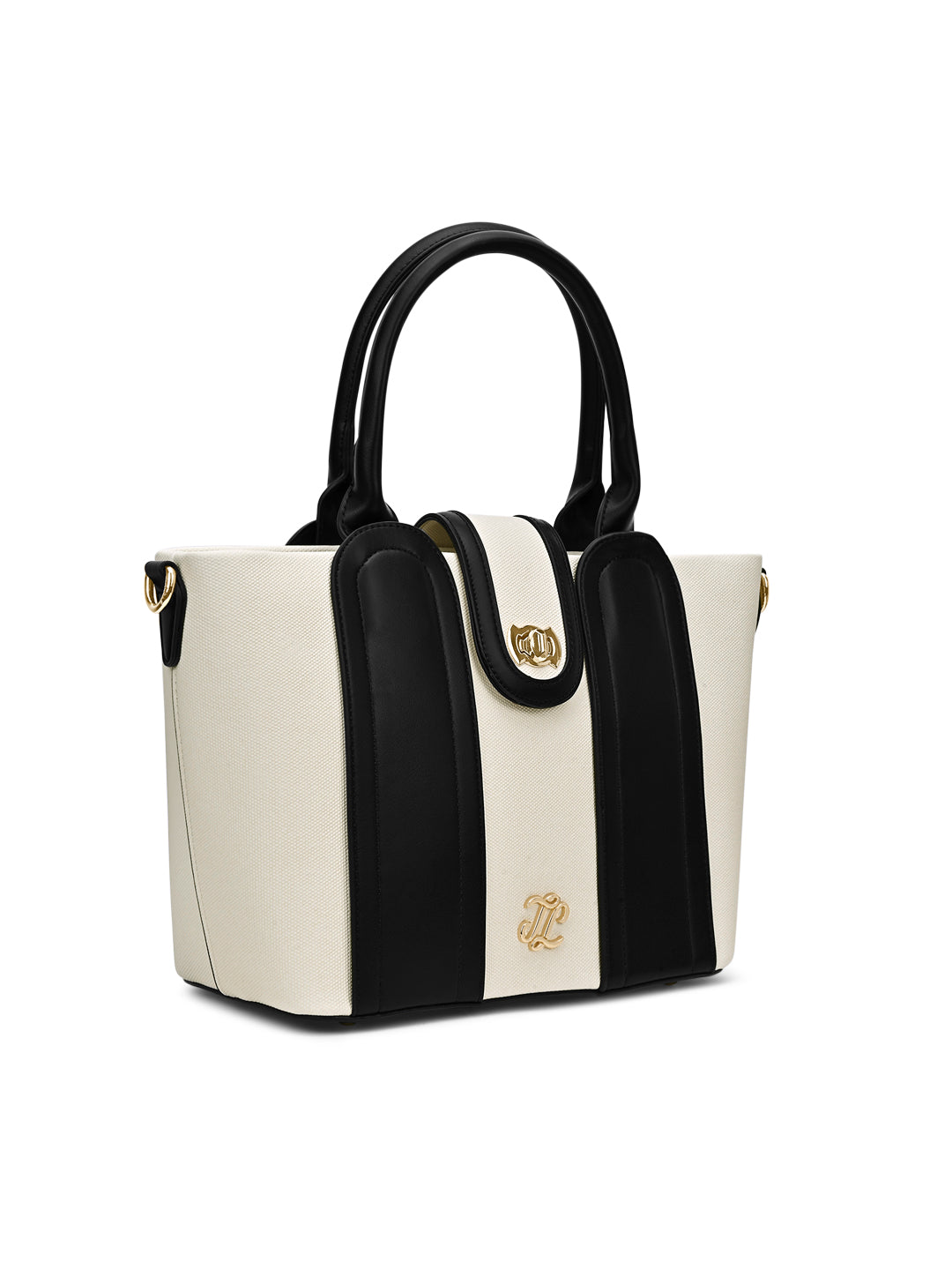 Canva Lock Large Satchel Bag Off White