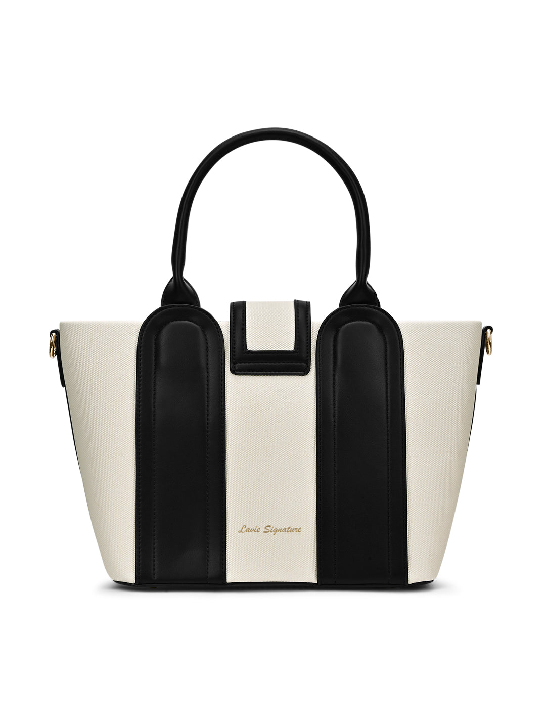 Canva Lock Large Satchel Bag Off White