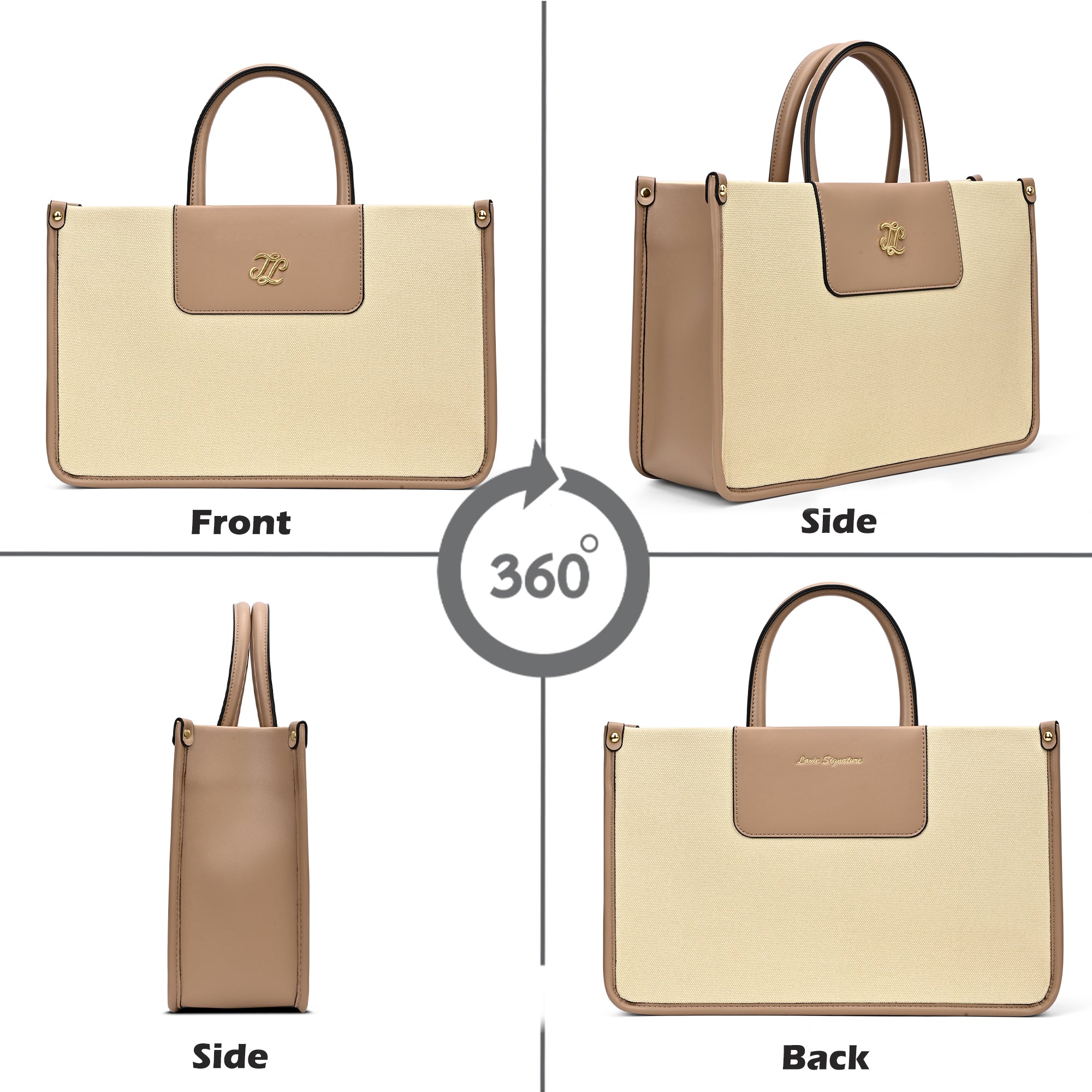 Canva Combo Set Large Tote Bag Black