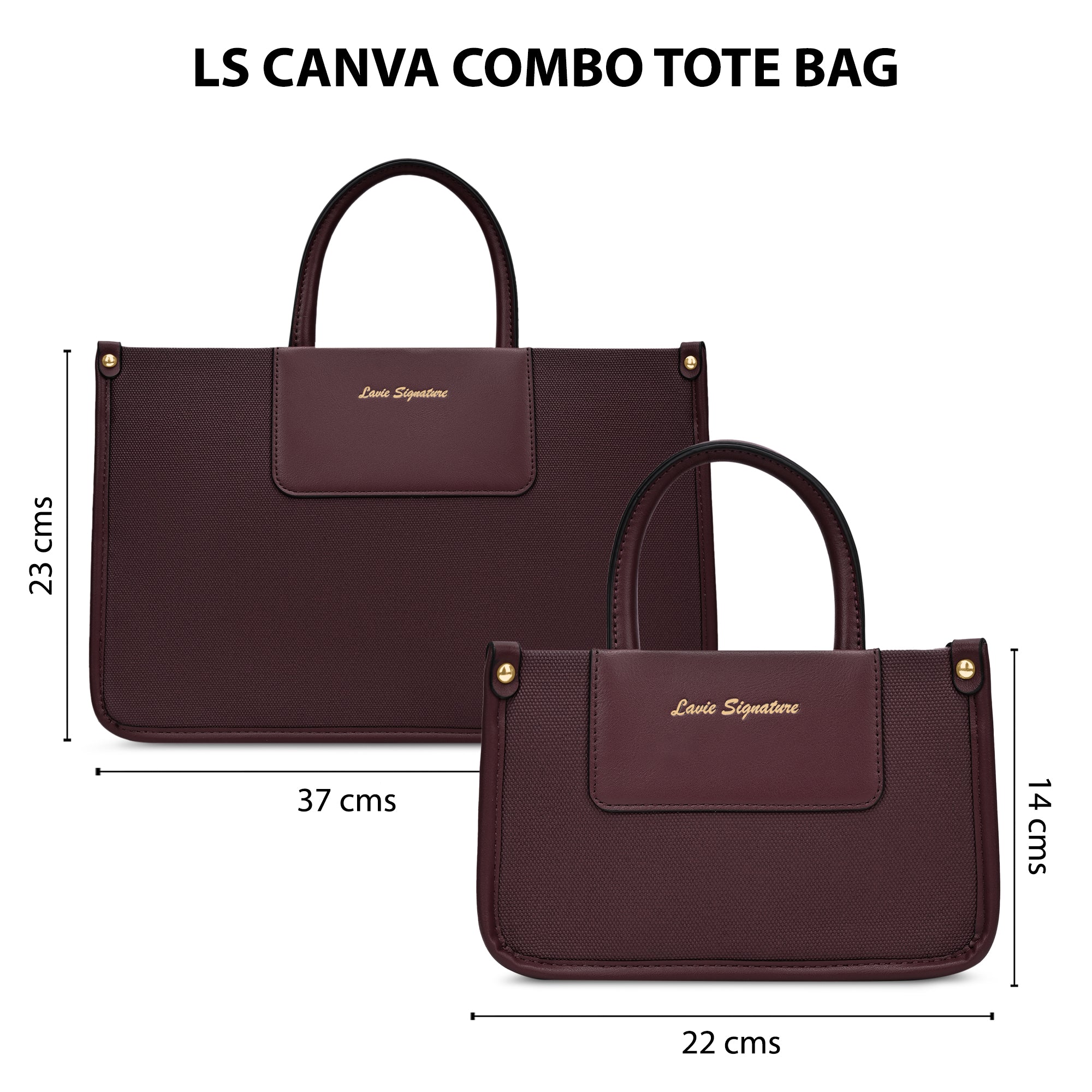 Canva Combo Set Large Tote Bag Off White