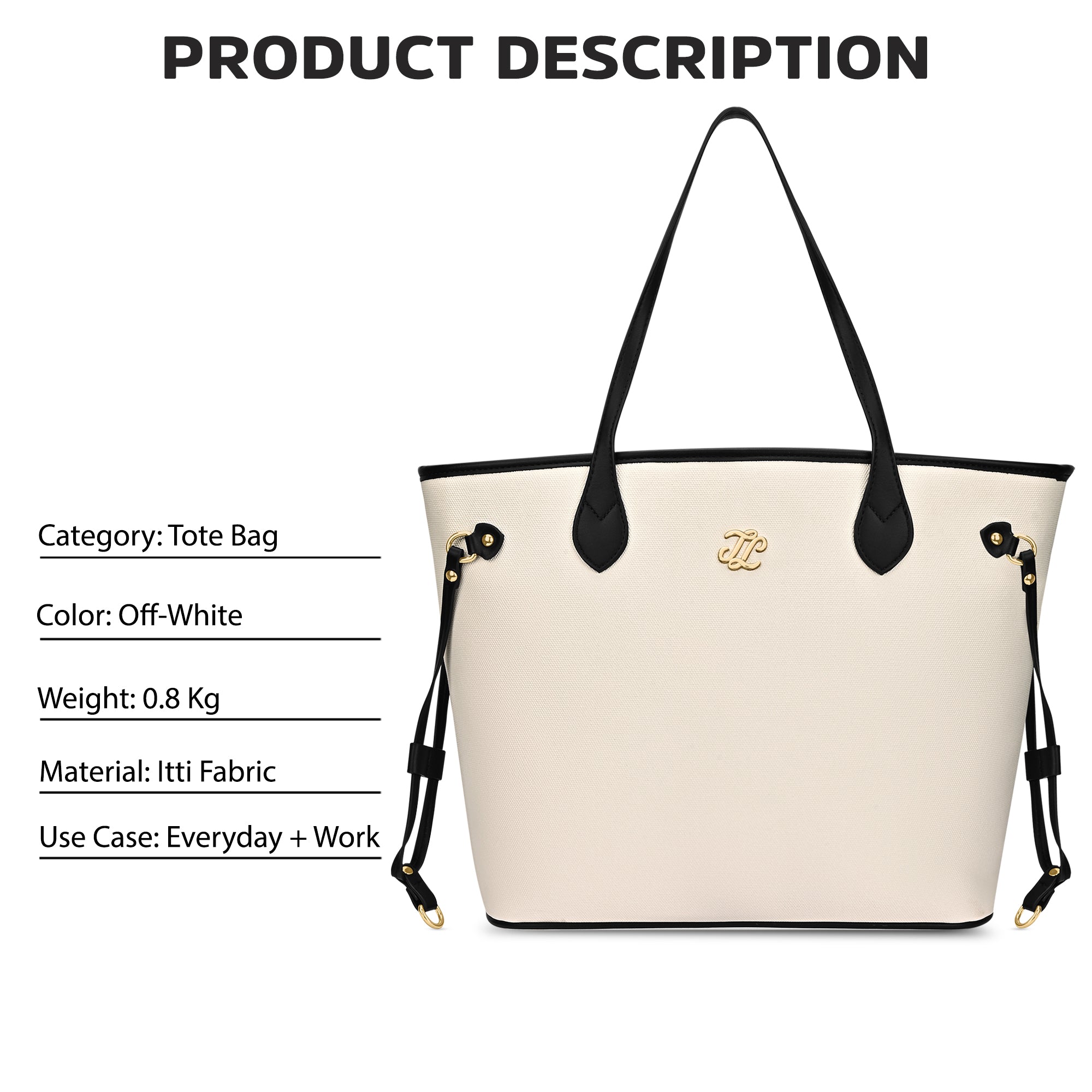 Canva Laptop Large Tote Bag Offwhite