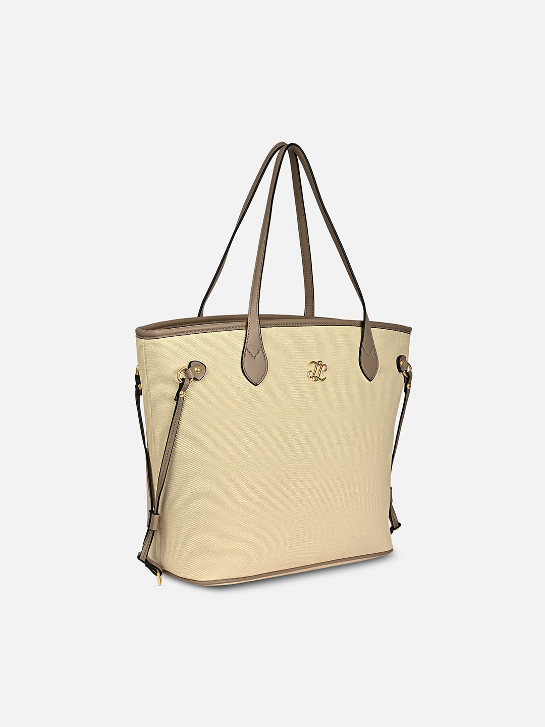 Canva Laptop Large Tote Bag Beige