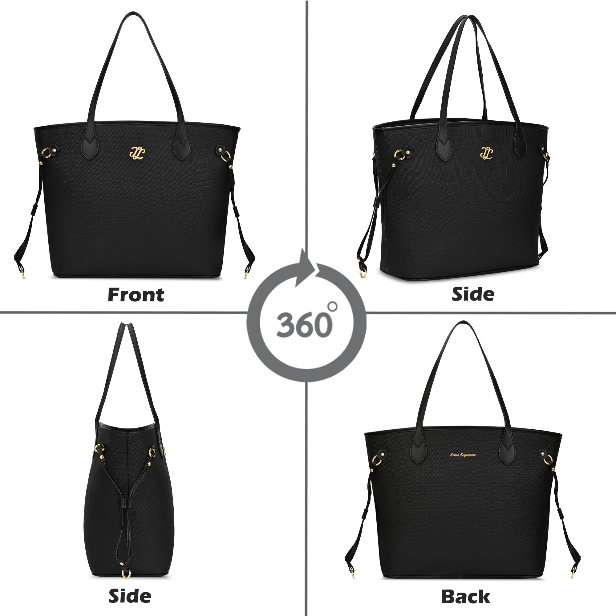 Canva Laptop Large Tote Bag Black