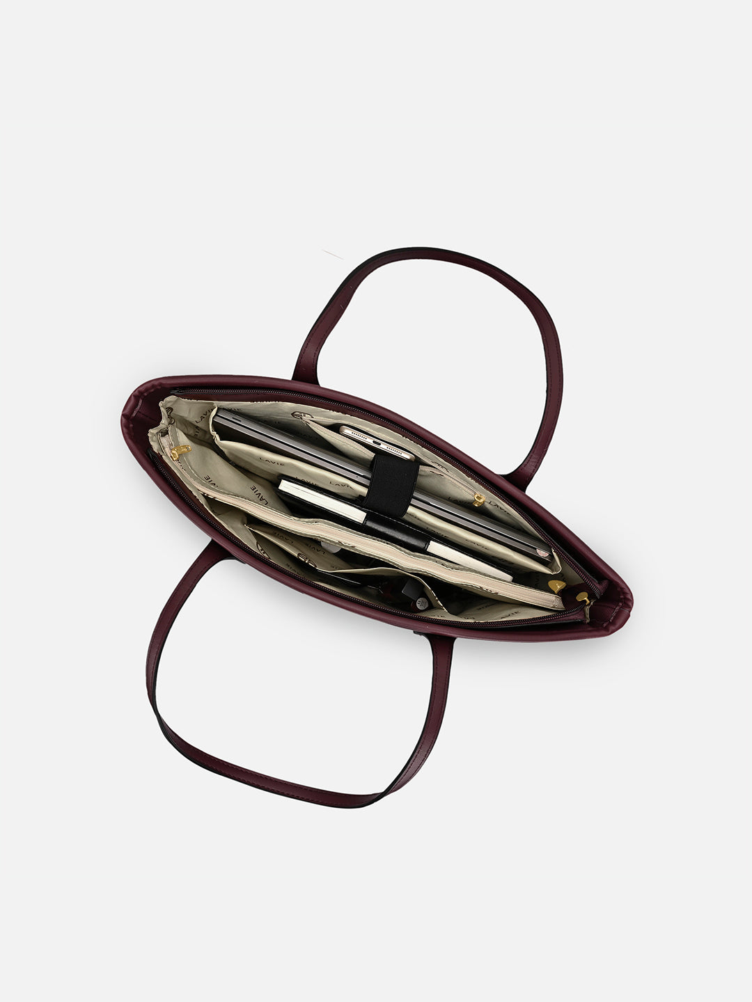 Canva Laptop Large Tote Bag Wine