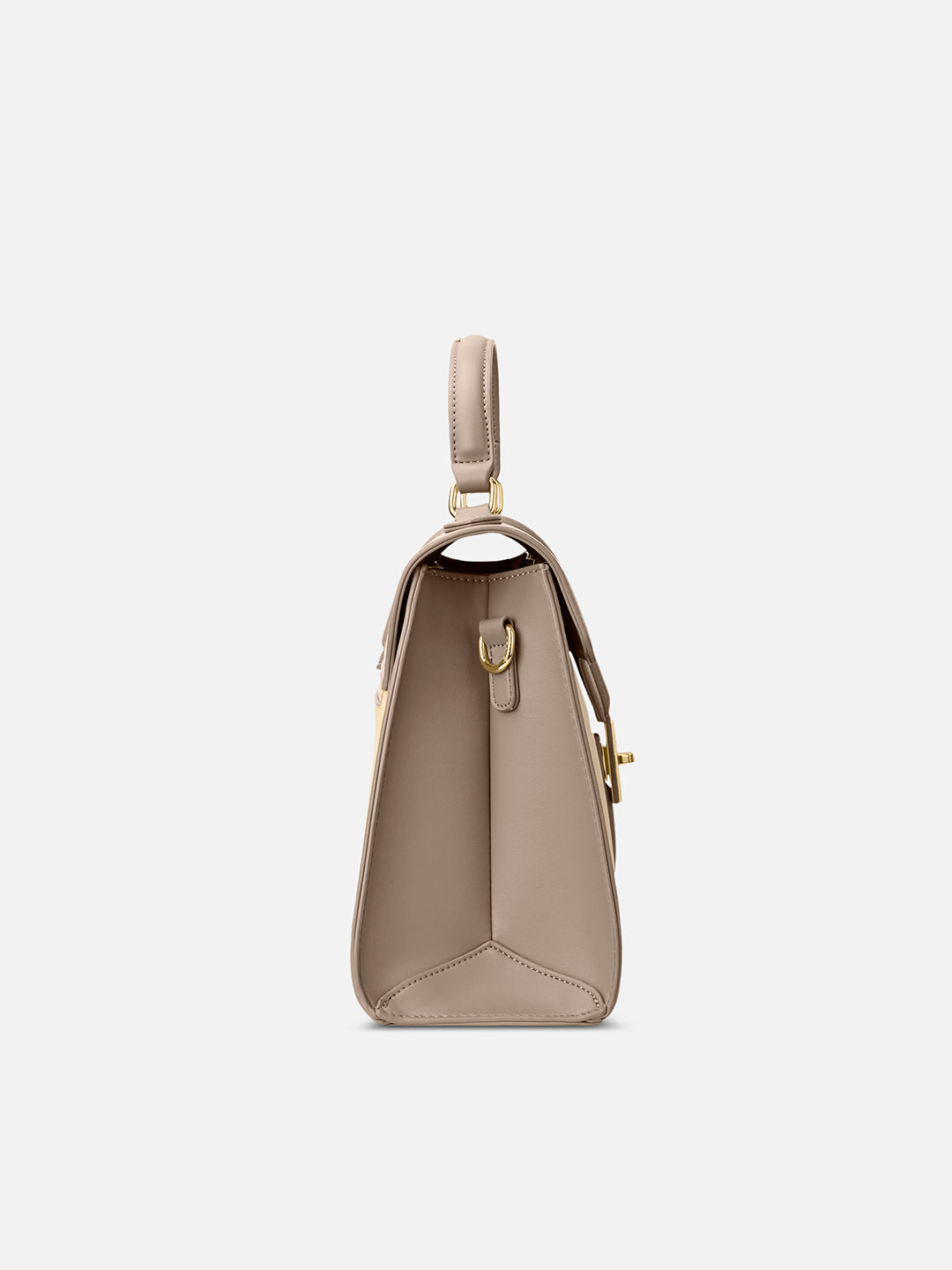 Canva Flap Medium Satchel Bag Beige