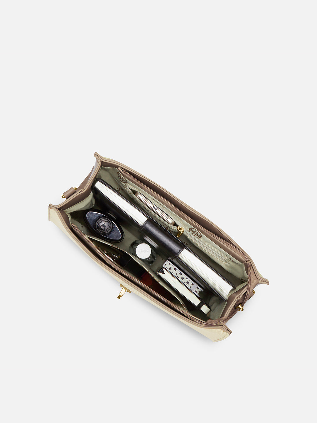 Canva Flap Medium Satchel Bag Beige