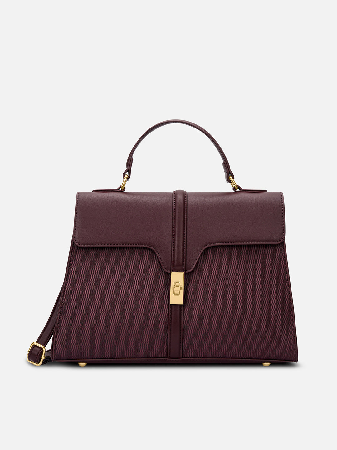 Canva Flap Medium Satchel Bag Wine