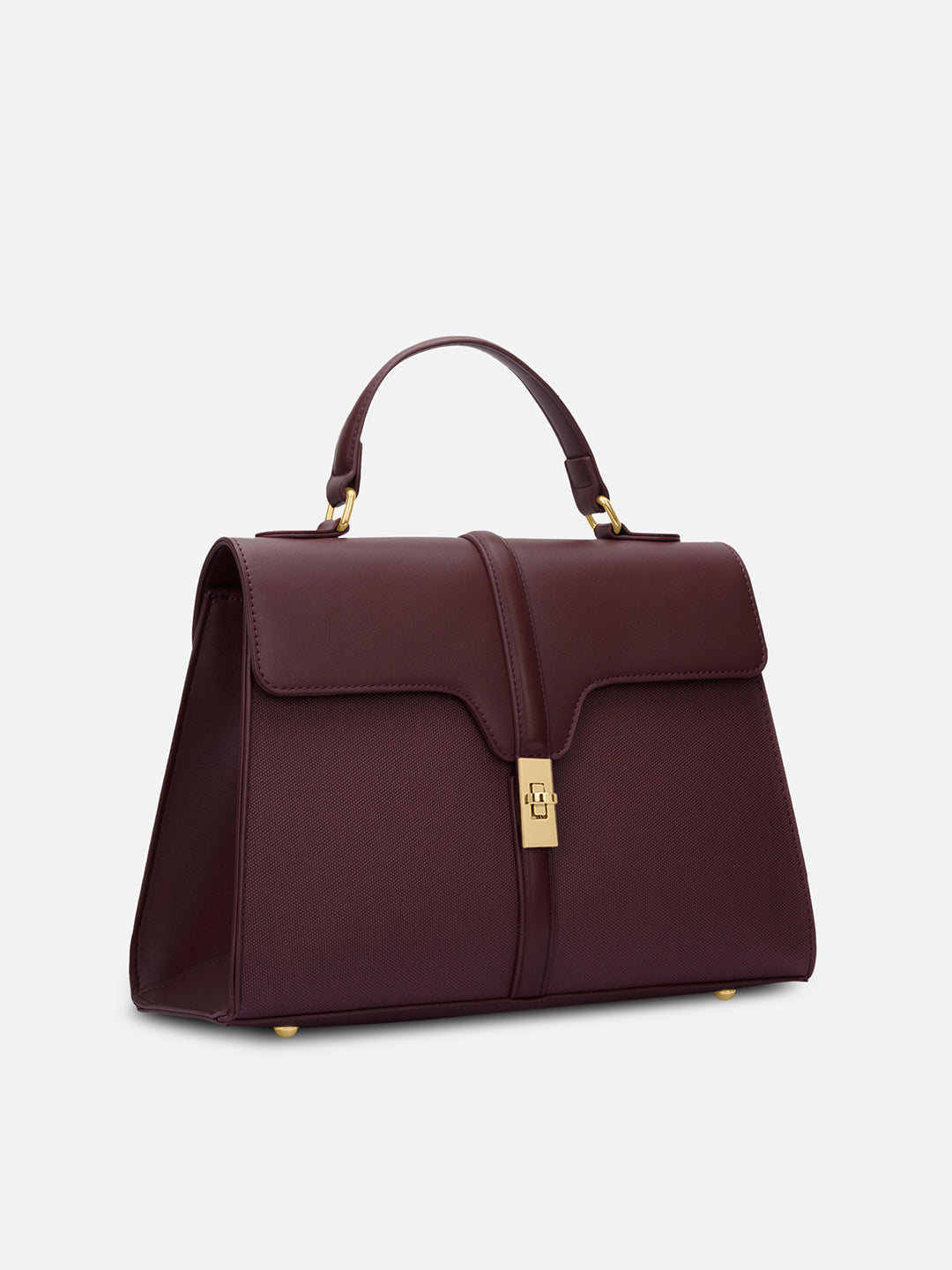 Canva Flap Medium Satchel Bag Wine