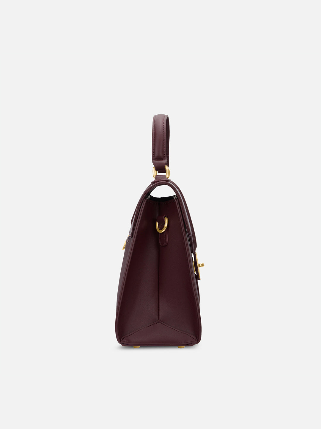 Canva Flap Medium Satchel Bag Wine