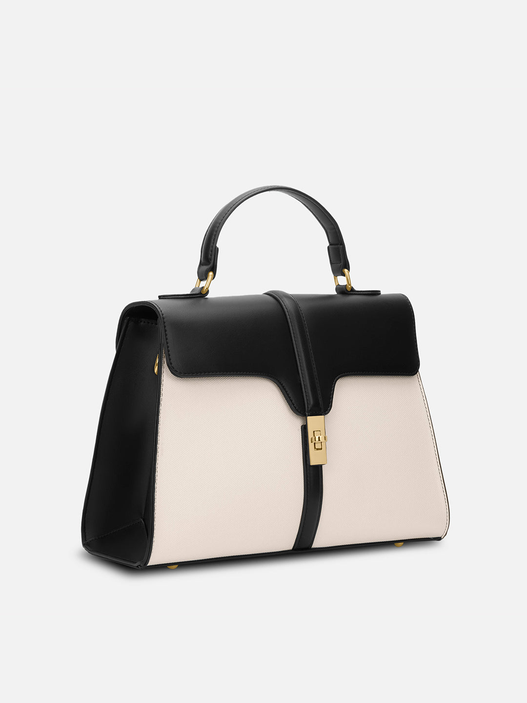 Canva Flap Medium Satchel Bag Off White