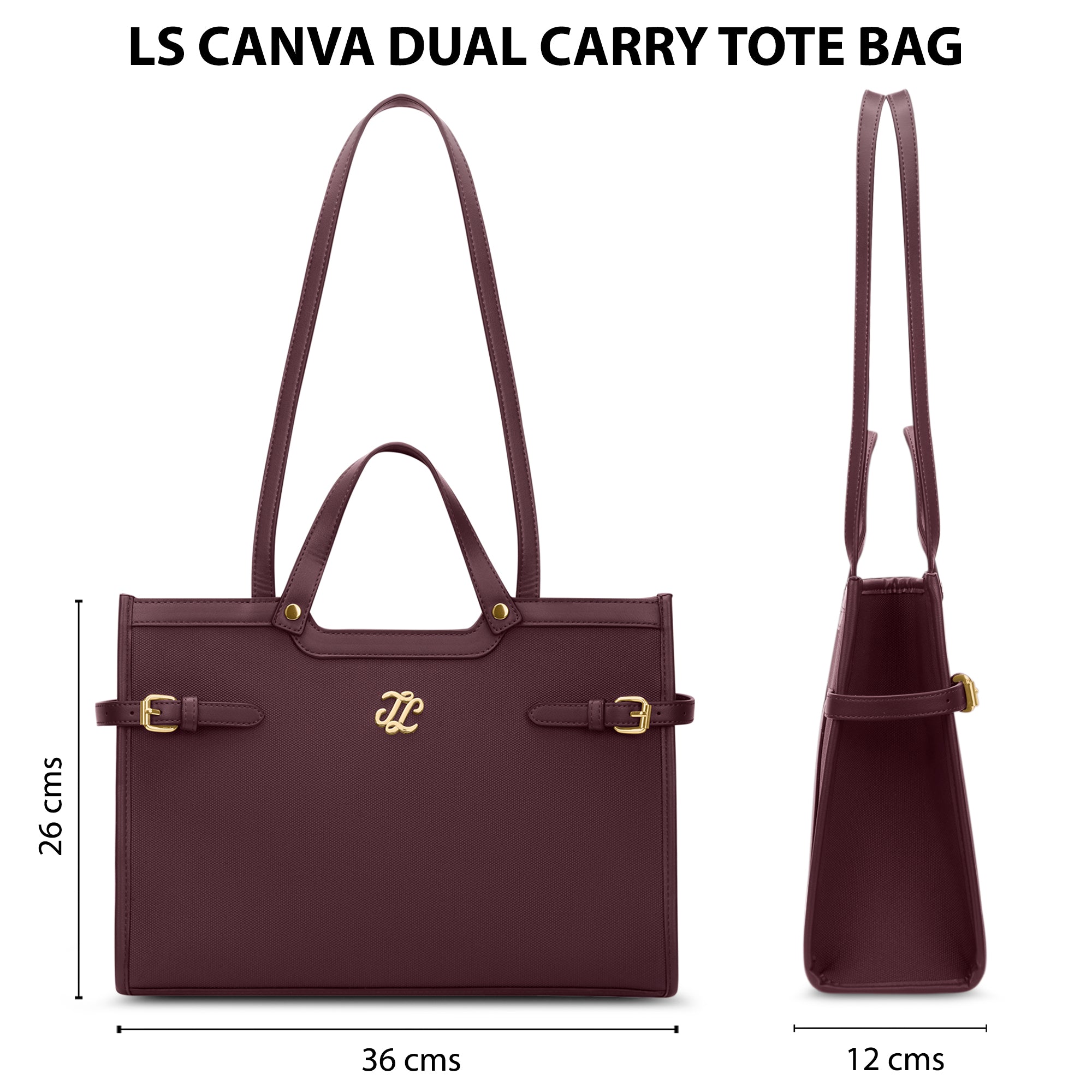 Canva Dual Carry Large Bag Wine