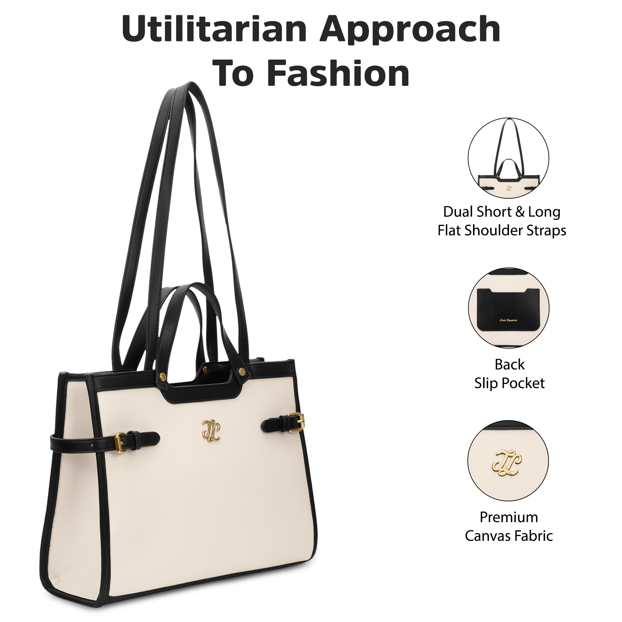 Canva Dual Carry Large Bag Off White
