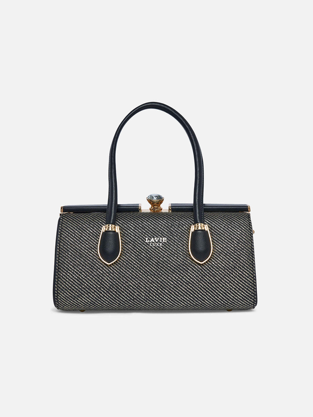 Glam Dazzle Large Frame Bag Beige