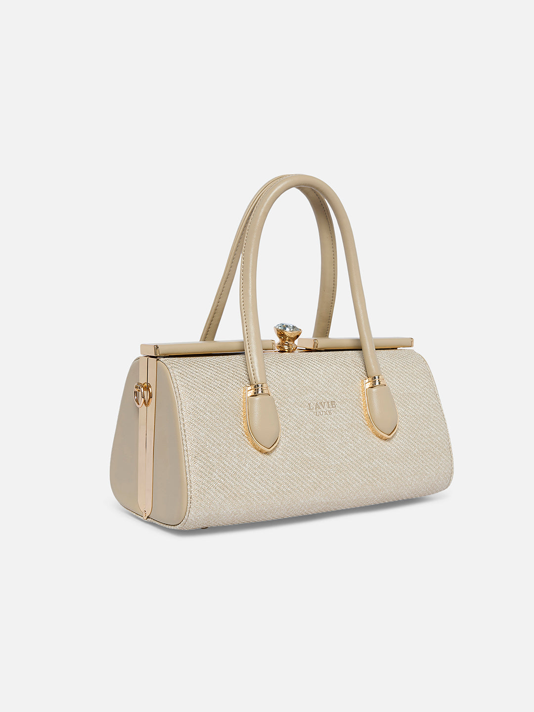 Glam Dazzle Large Frame Bag Beige