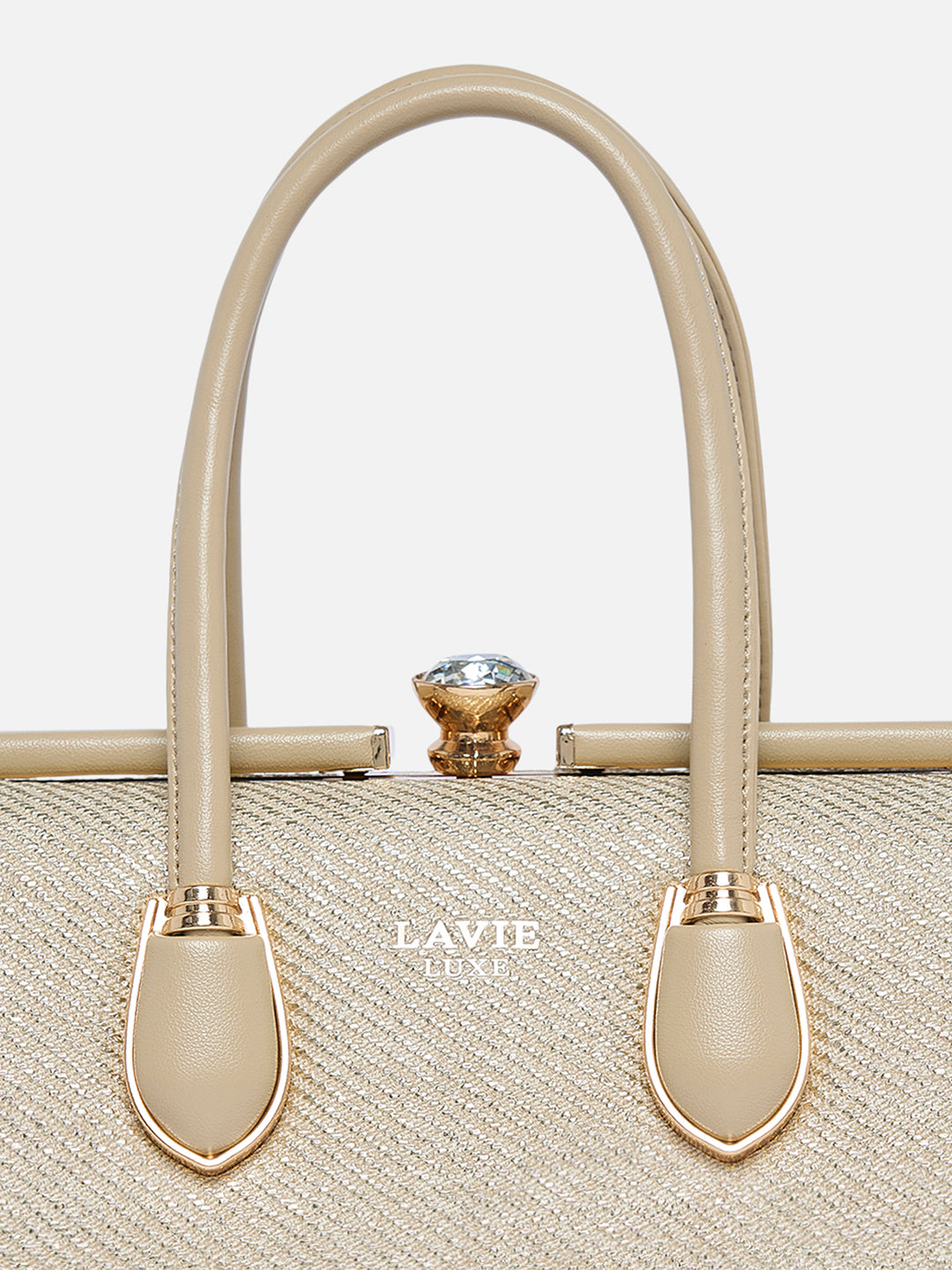 Glam Dazzle Small Frame Bag Beige