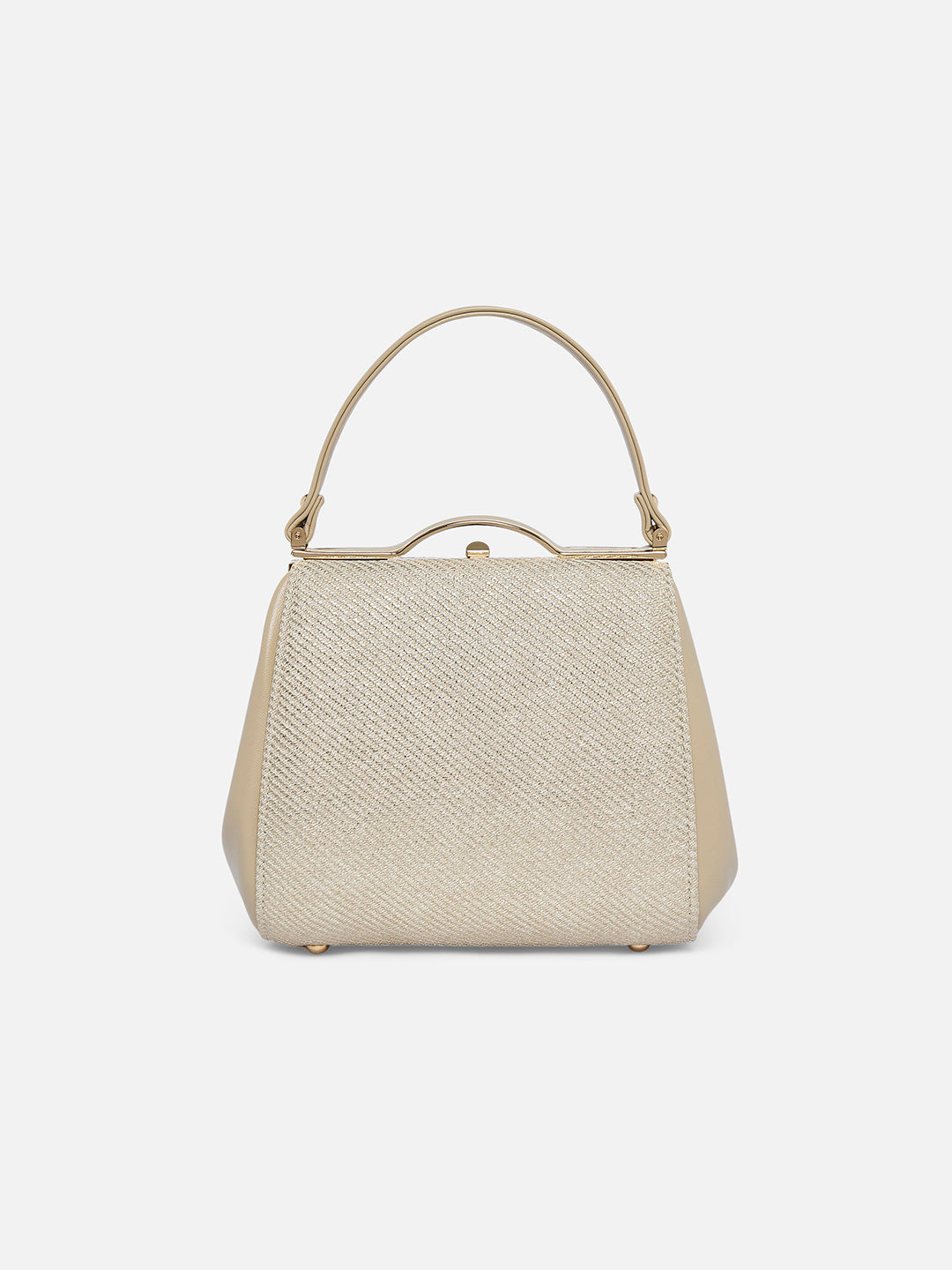 Glam Fluff Medium Frame Bag Beige