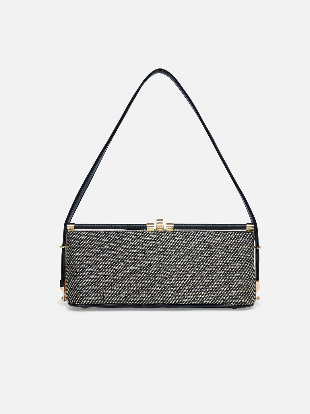 Glam Dazzle Horizontal Small Frame Bag Black
