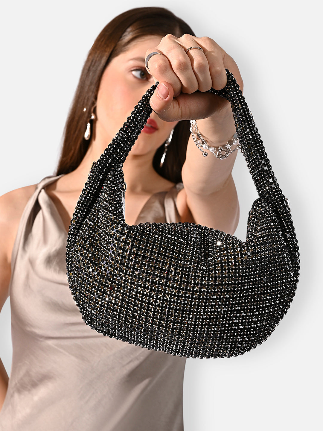Gem Small Hobo Bag Black