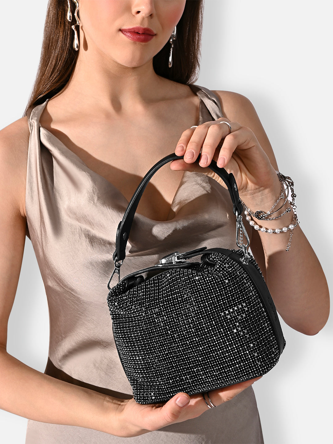 Gem Dual Handle Extra Small Bag Black