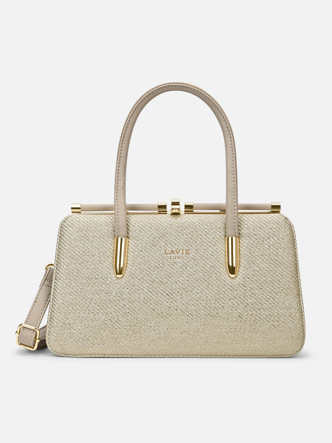 Book Dual Handle Medium Frame Bag Beige