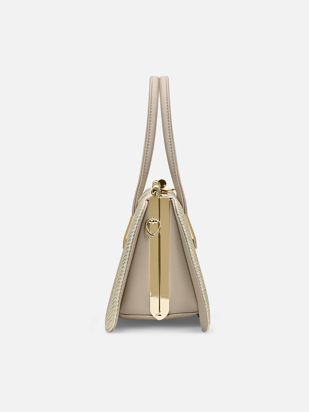 Book Dual Handle Medium Frame Bag Beige