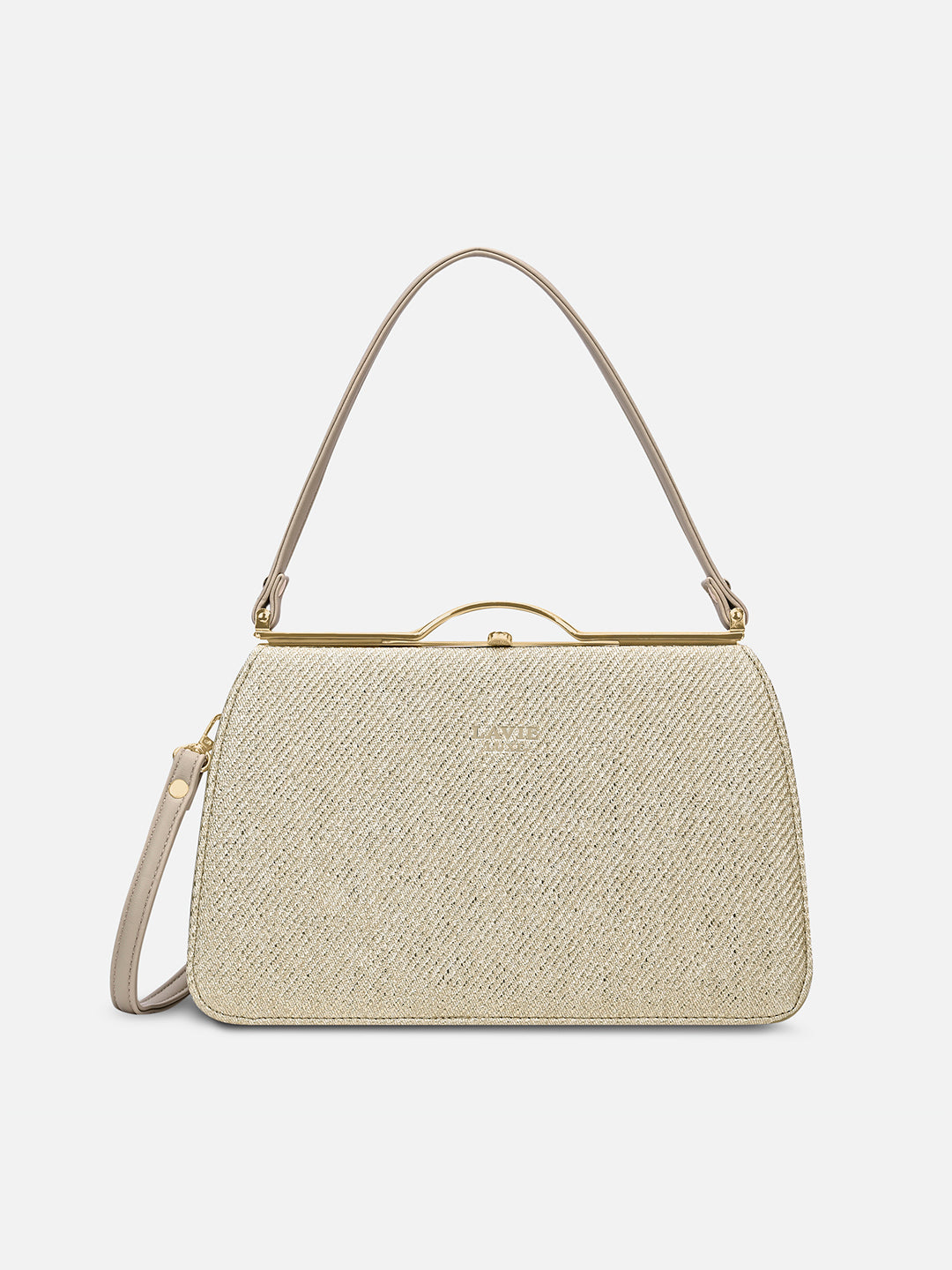 Book Medium Satchel Frame Bag Beige