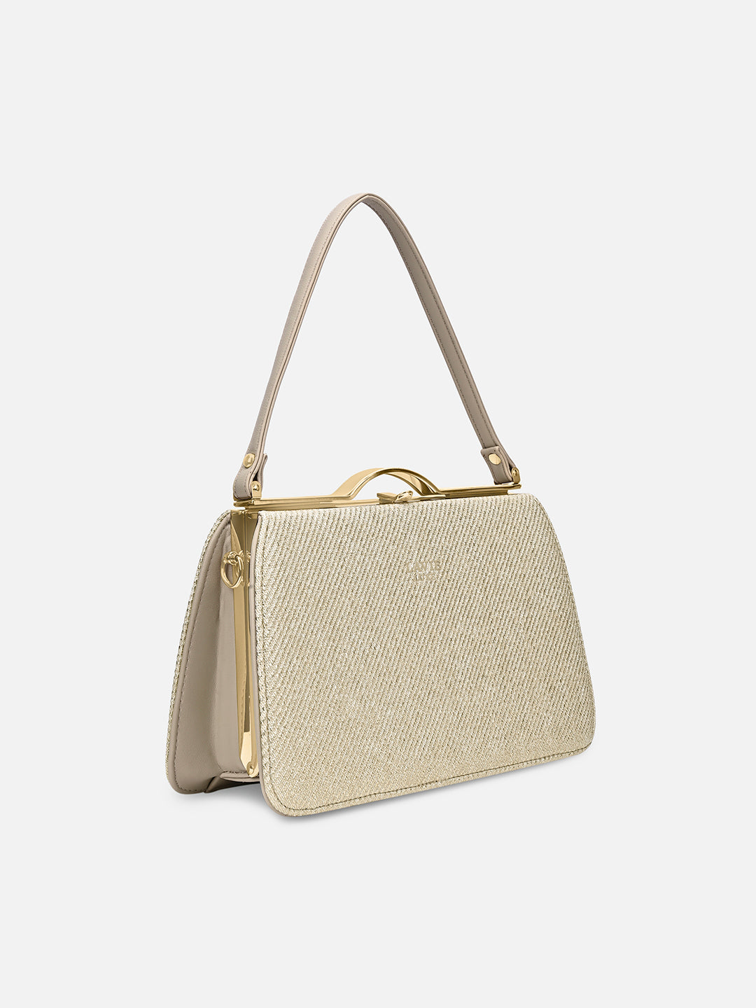 Book Medium Satchel Frame Bag Beige