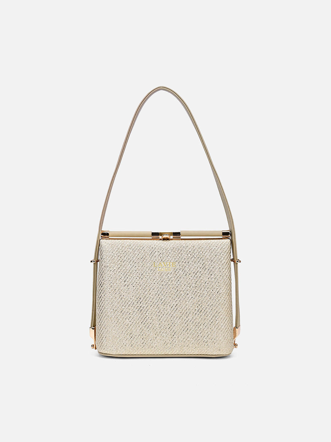 Glam Glare Small Frame Bag Beige