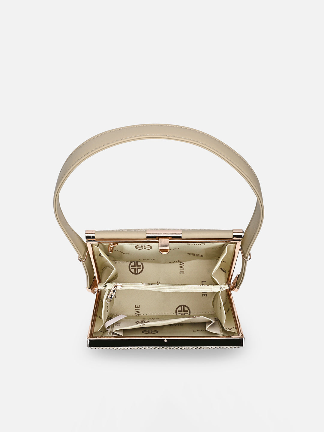 Glam Glare Small Frame Bag Beige