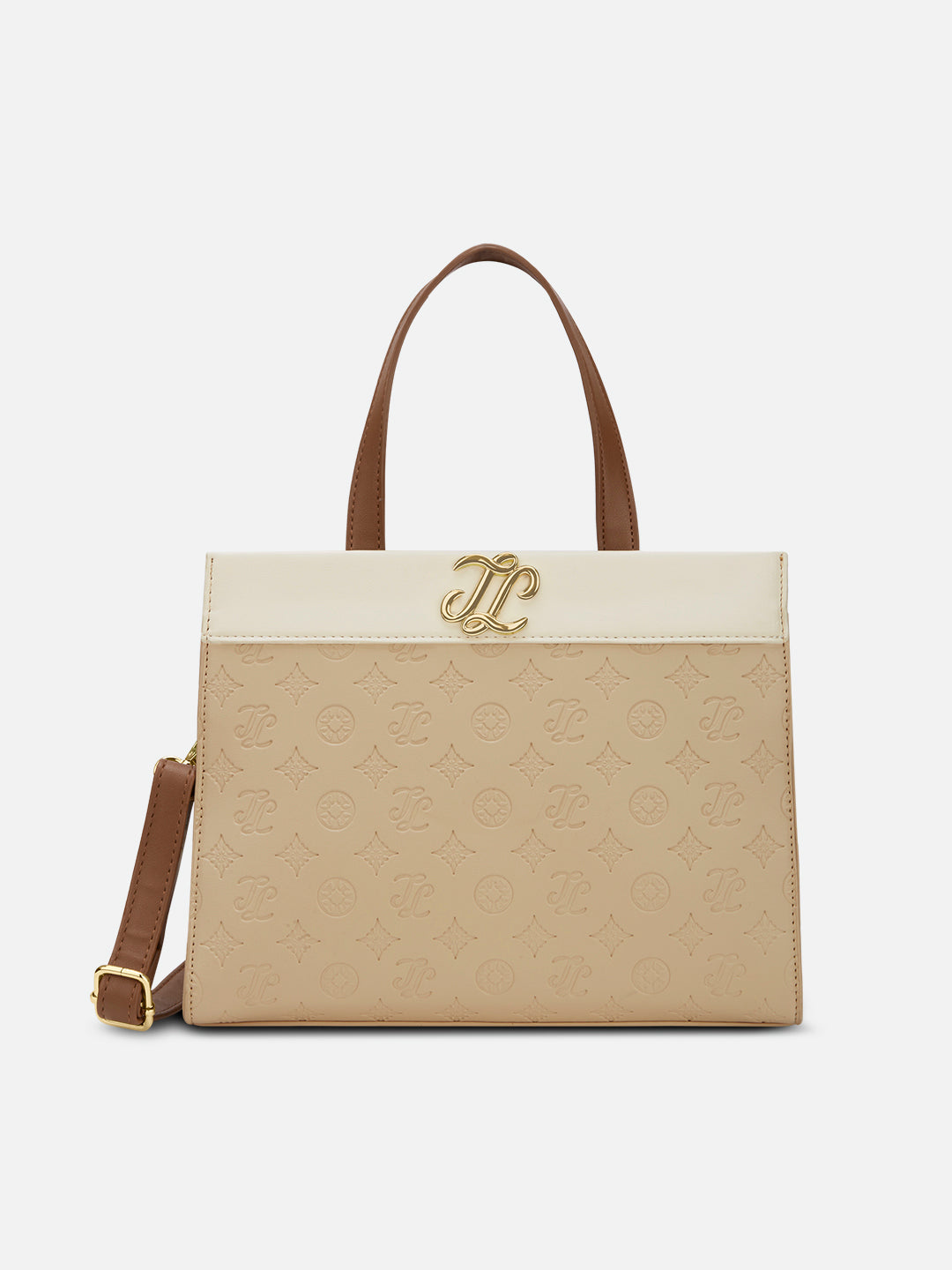 Colourblock Marfa Medium Satchel Bag Beige