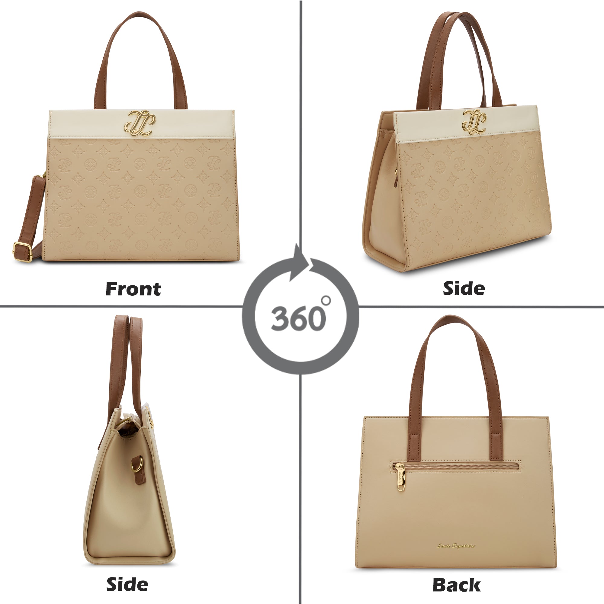 Colourblock Marfa Medium Satchel Bag Beige