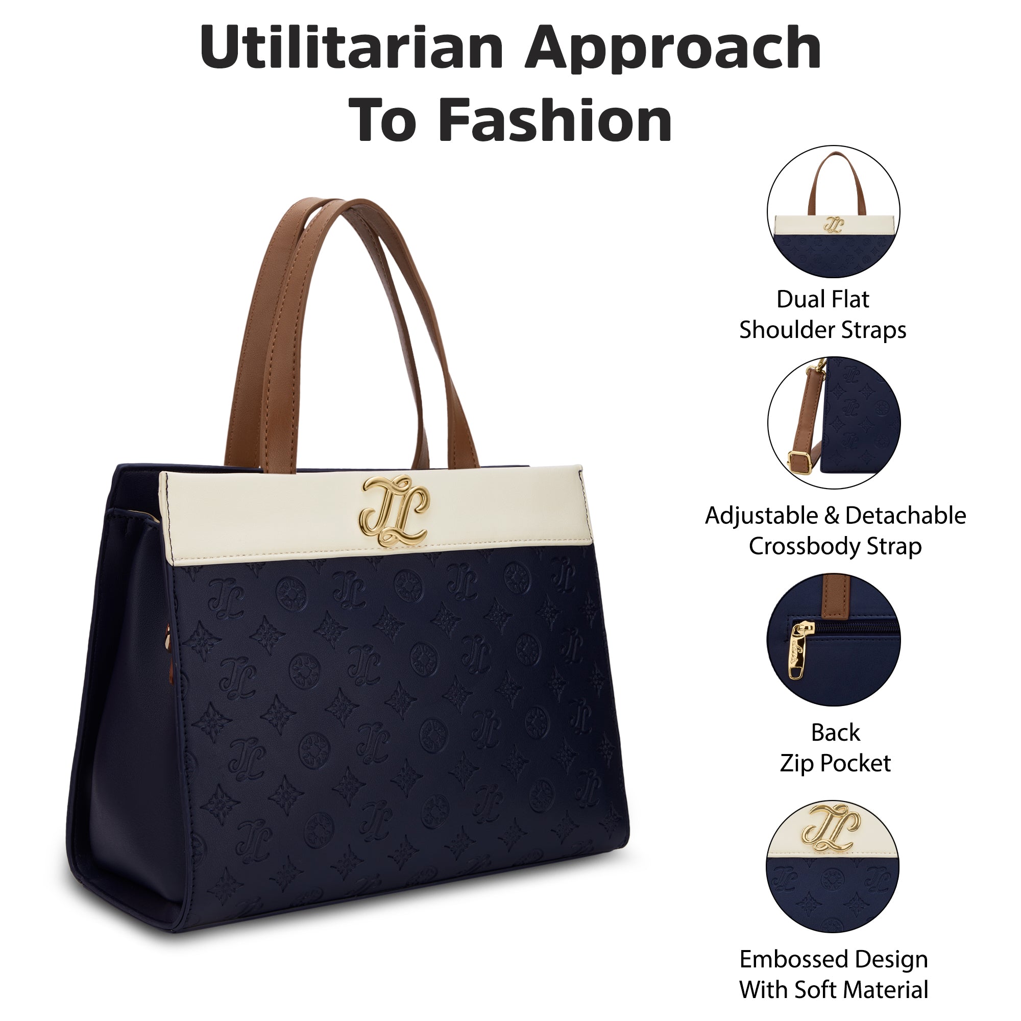 Colourblock Marfa Medium Satchel Bag Navy